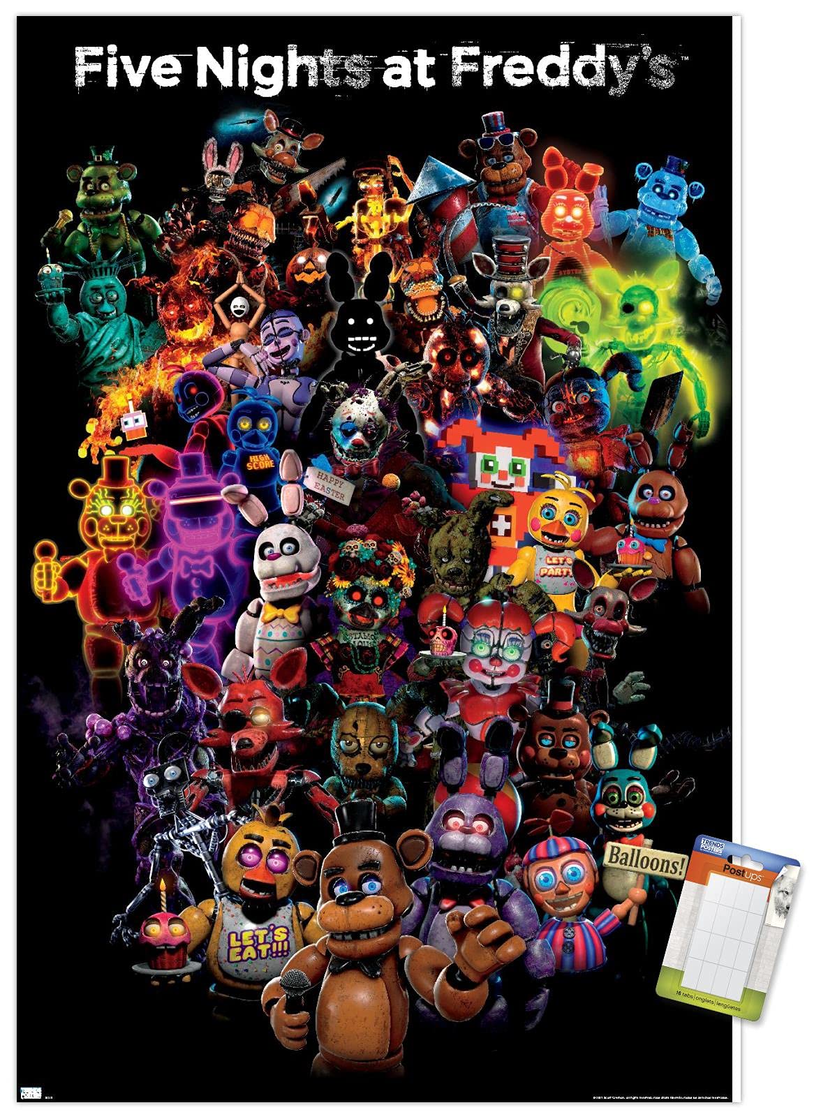 Trends International Five Nights At Freddy'S: Special Delivery - Collage Wall Poster, 22.37'' X 34.00'', Poster & Mount Bundle