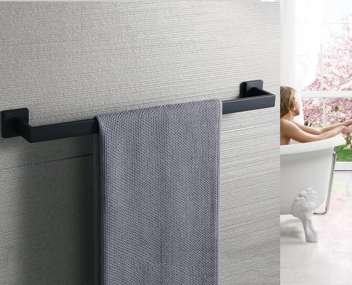 28 Inch Towel Bar 2 Pack For Bathrooms 12/16/24/28/32/36 Inch Stainless Steel 304 Matte Black Towel Holder Modern Square Towel R