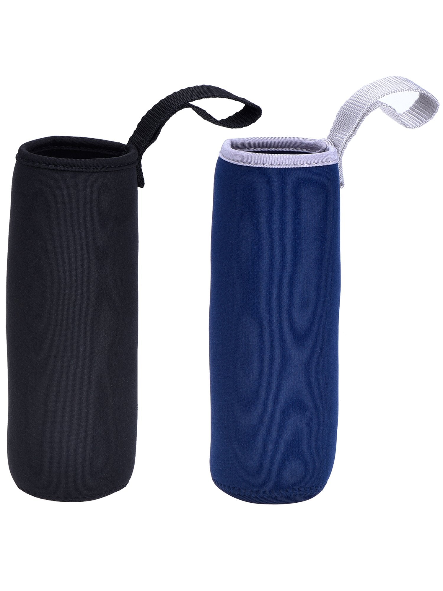 Mudder 2 Pieces Water Bottle Sleeve Neoprene Carrier Nylon Bottle Sleeve For 19.4 Oz Glass Water Bottle, 550 Ml (Black And Navy