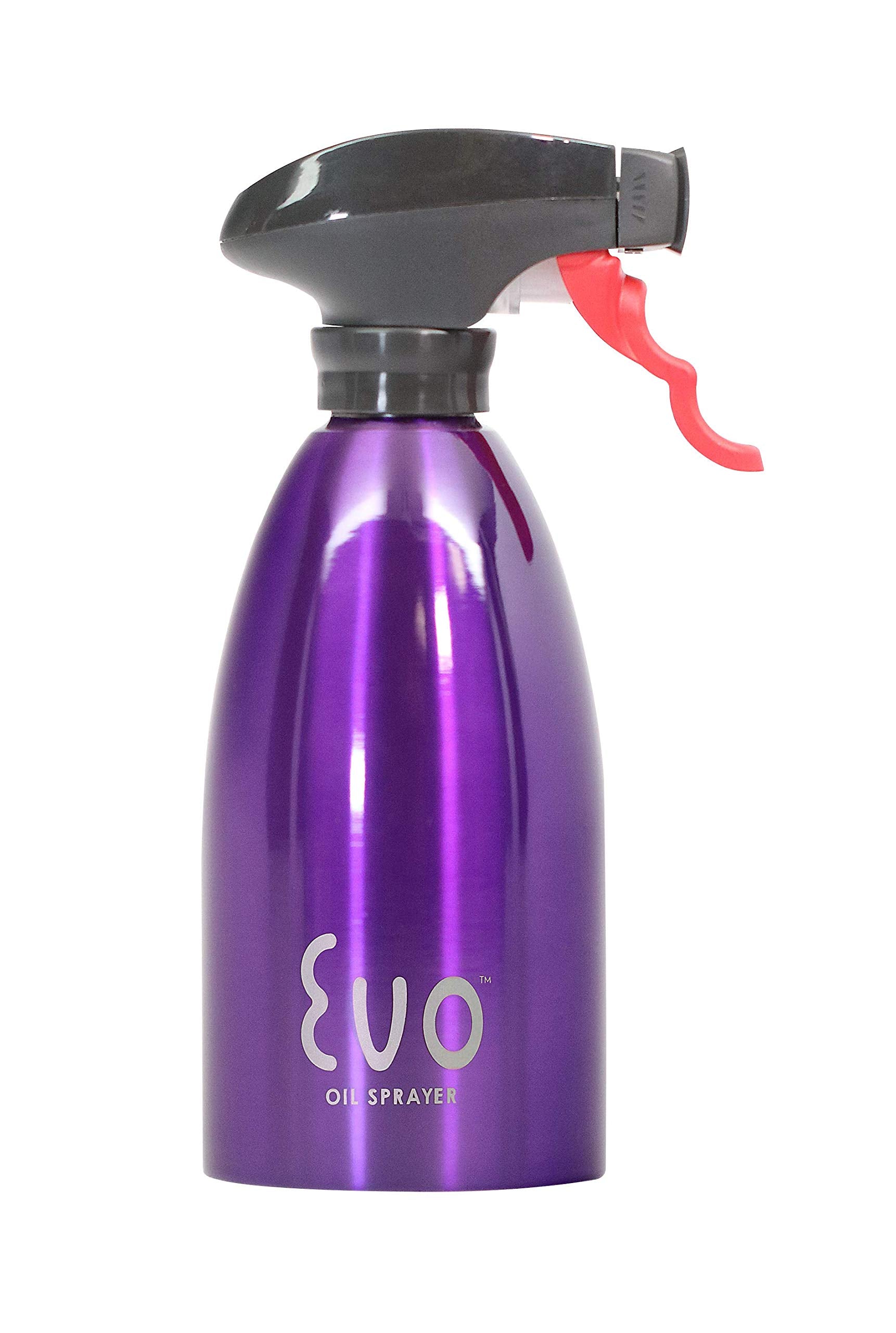 Evo Stainless Steel Oil Sprayer Non-Aerosol For Olive Cooking Oils, 16Oz, Purple