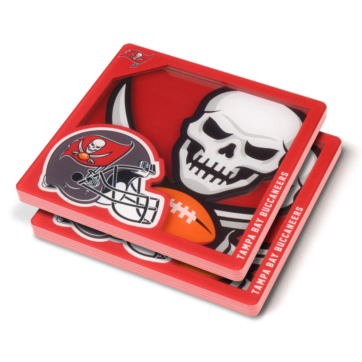 Youthefan Nfl Tampa Bay Buccaneers 3D Logo Series Coasters 4'' X 4''