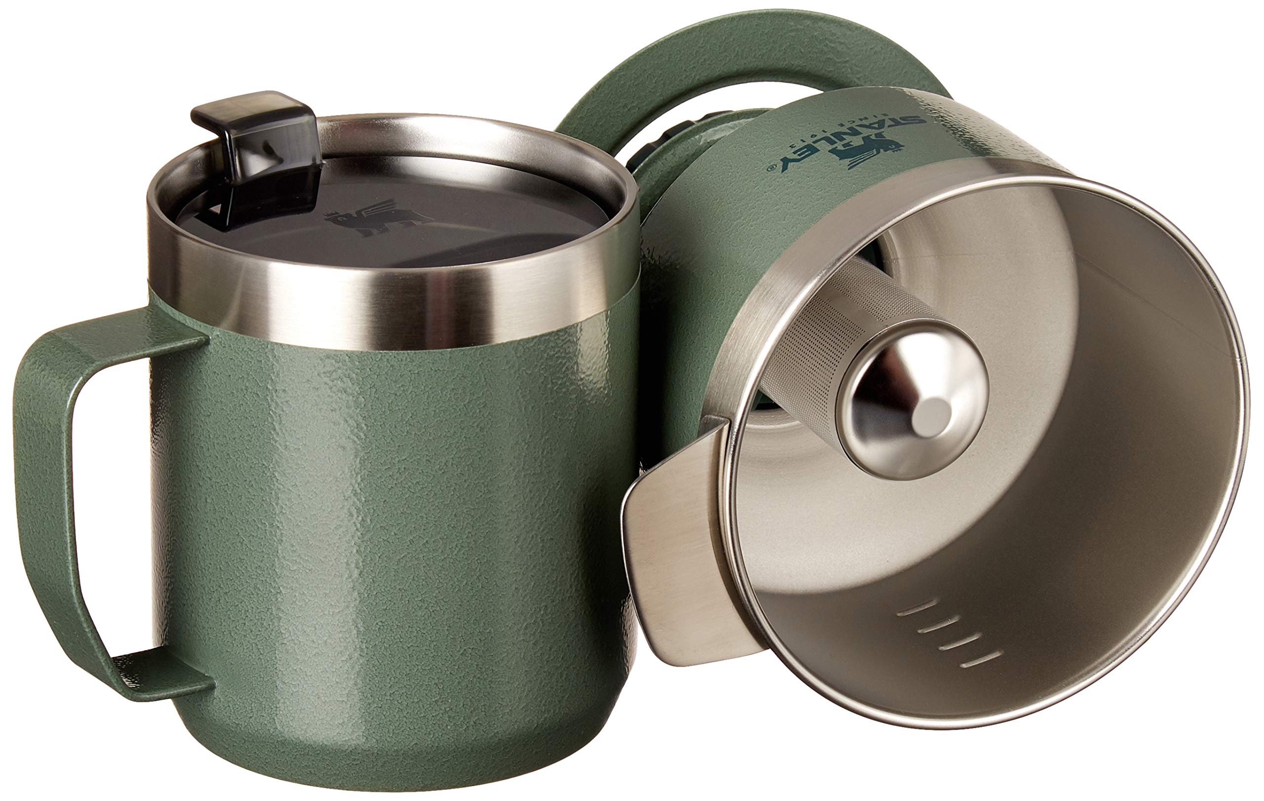 STANLEY Pour Over Set - 12 oz Insulated Stainless Steel Camp Mug, BPA-Free, Hammertone Green, Model 10-09566