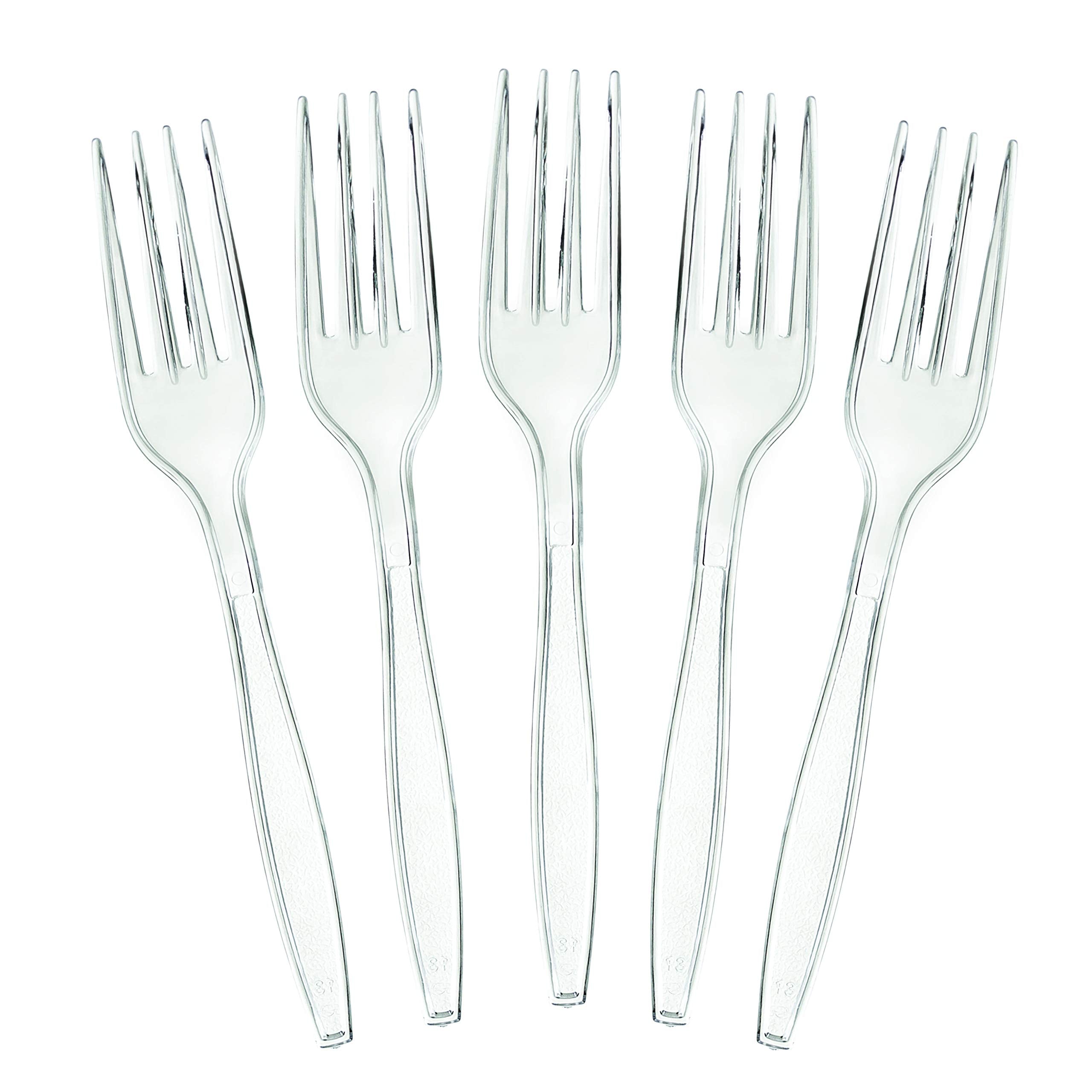 Plasticpro Disposable Clear Plastic Forks Heavyweight Utensils Pack Of 200 Count