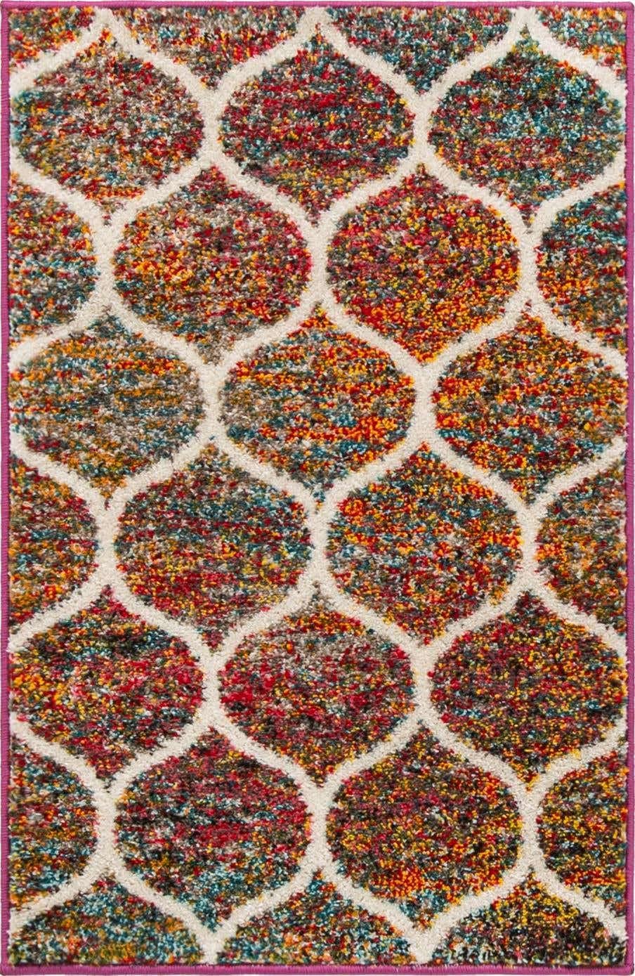 Unique Loom Trellis Frieze Collection Area Rug - Rounded (2 x 3, Multi/ Black)