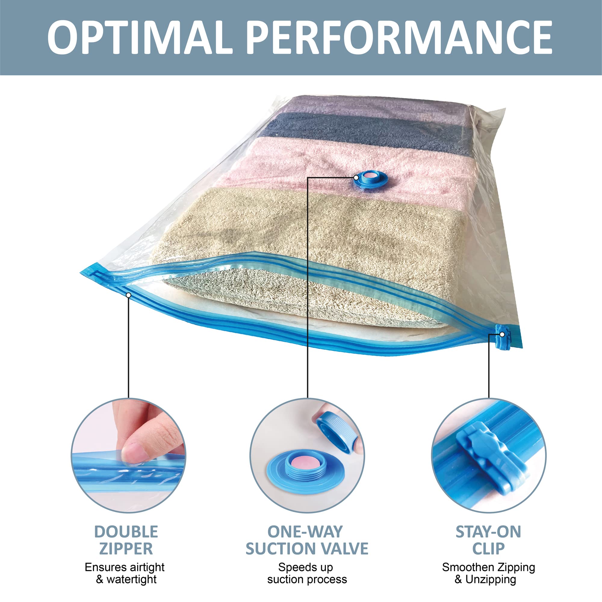Vacuum Storage Bags  10 Large Space Saver Bags Seal with Pump  Sealer for Clothes  Comforters  Blankets  Bedding