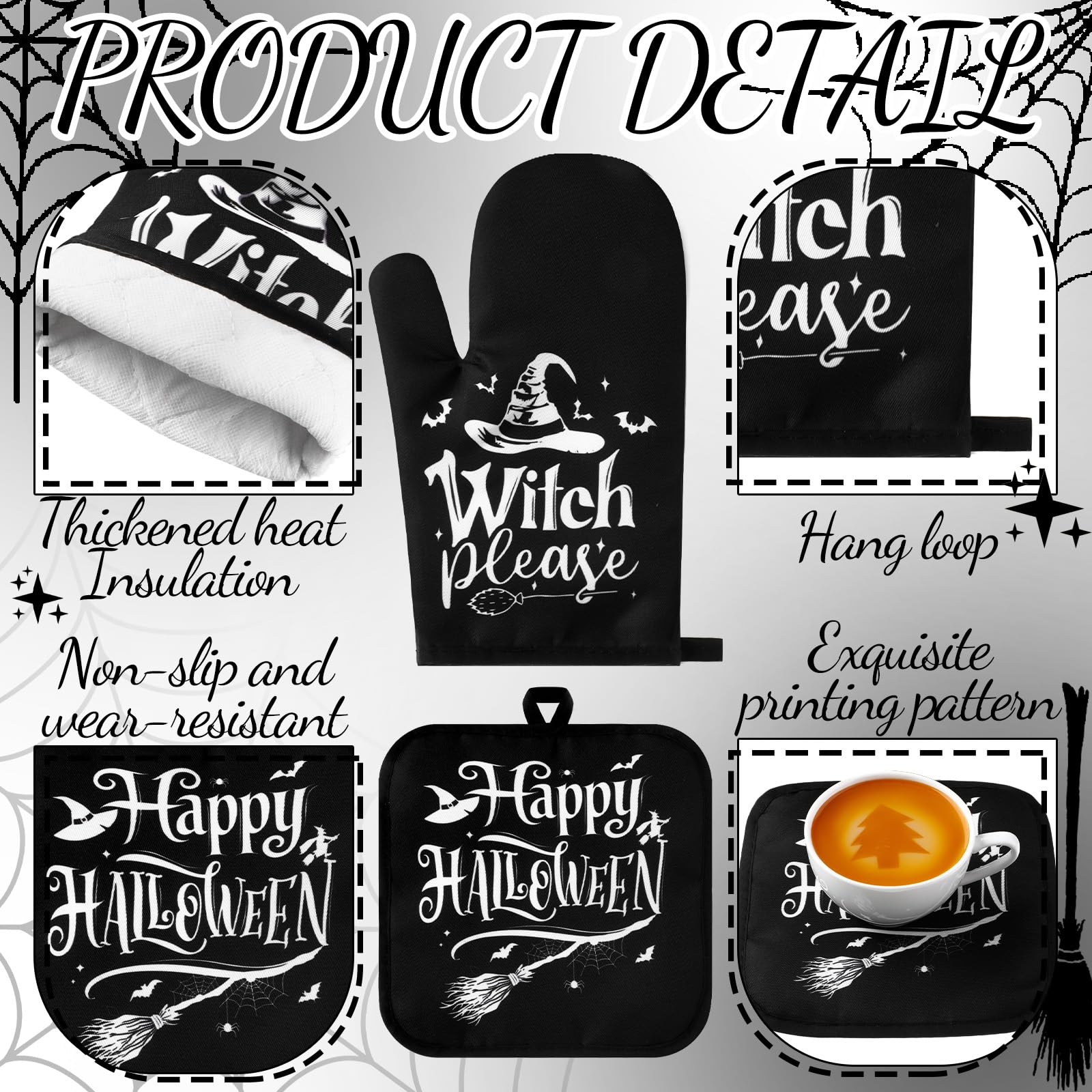 Fanfanwin 10 Pcs Fall Pumpkin Kitchen Decor Set Kitchen Towels Pot Holders Oven Mitts and Rugs Set Thanksgiving Towels for Bakin