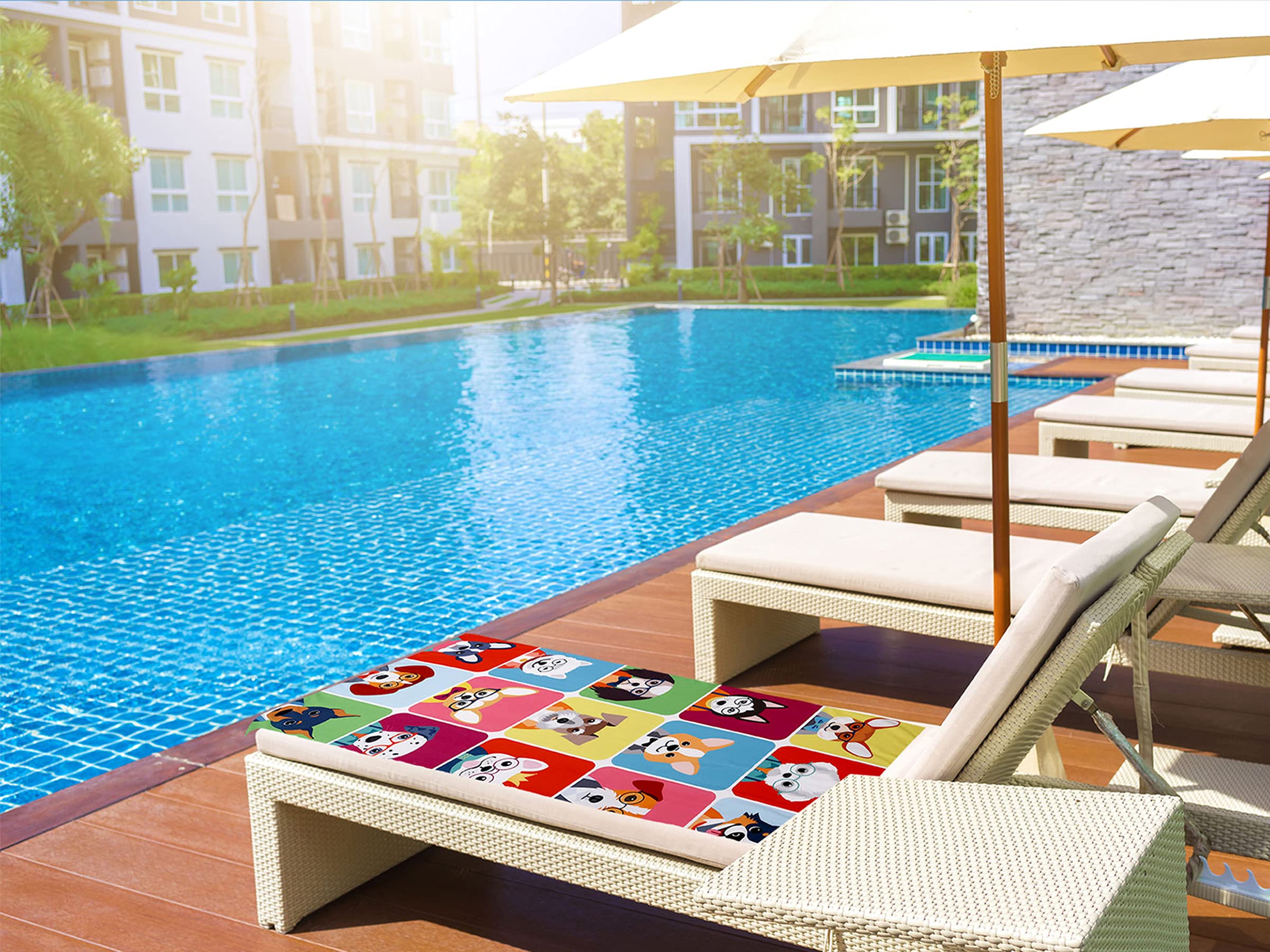 Livilan Funny Dog Beach Towel For Women Girls Kids, 30   X60    Oversized Microfiber Pool Shower Bath Swimming Towel, Soft Thin