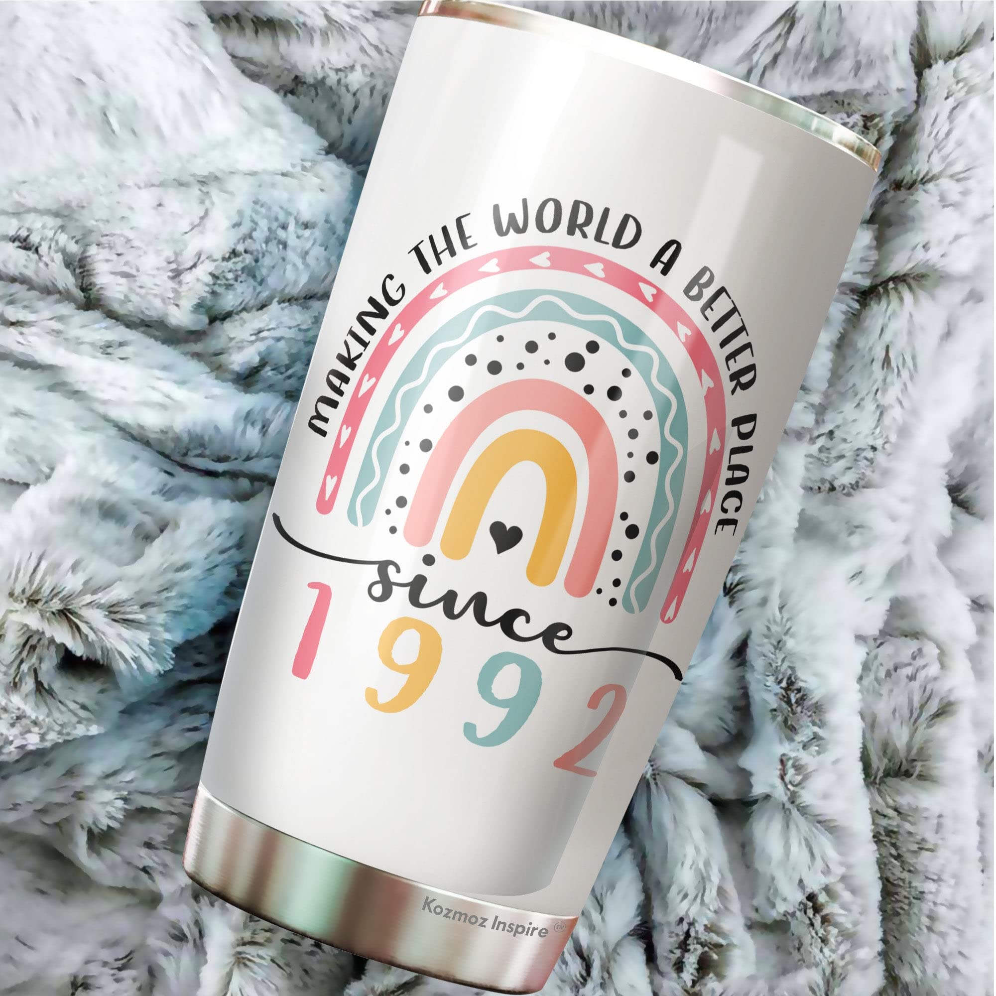 Kozmoz Inspire 30Th Birthday Gifts For Her - Happy Birthday 30 Years Old Travel Coffee Mug - Tumbler 20Oz Stainless Steel For He