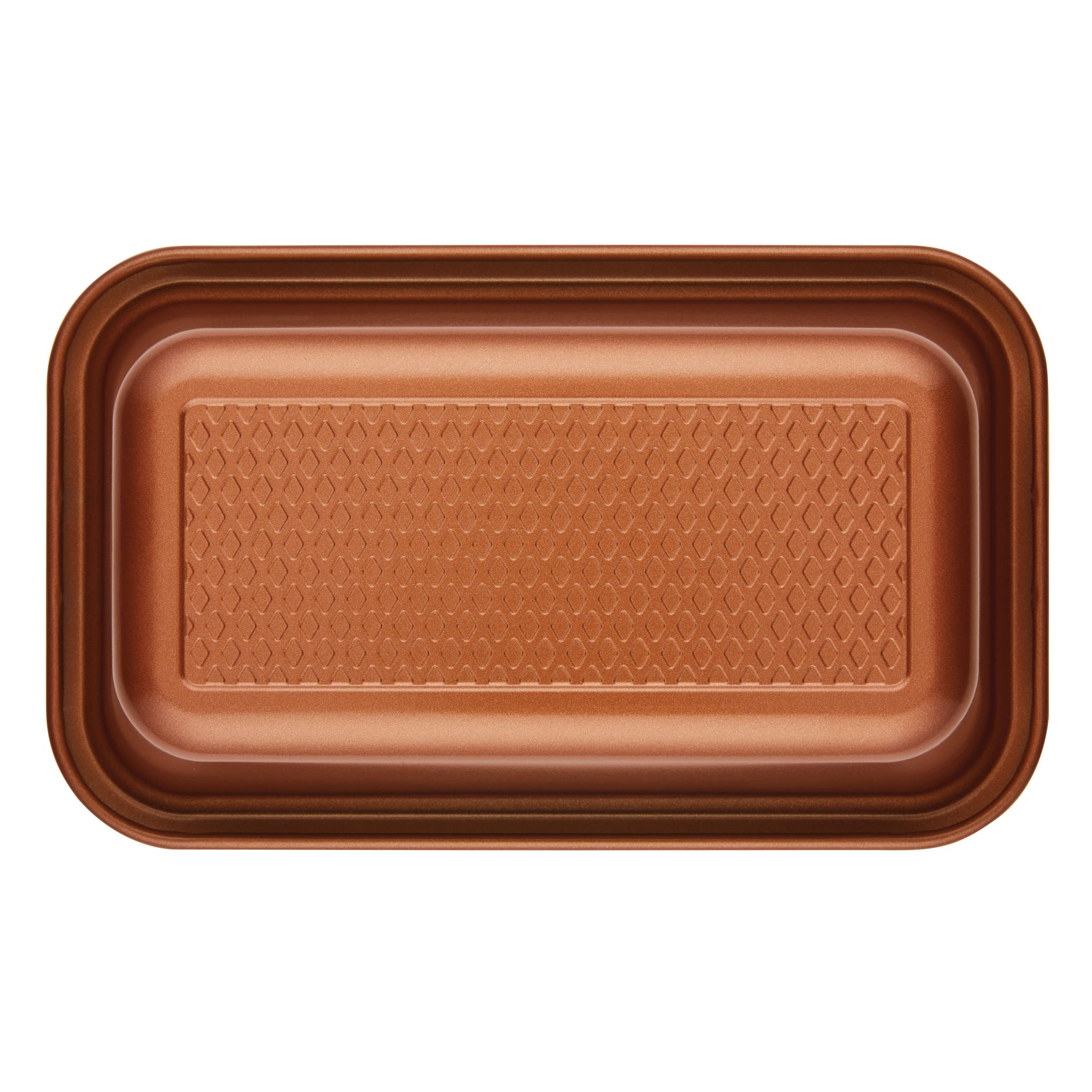 Ayesha Curry Bakeware Nonstick Meatloaf/Loaf Pan Set, Two 9 Inch X 5 Inch, Copper