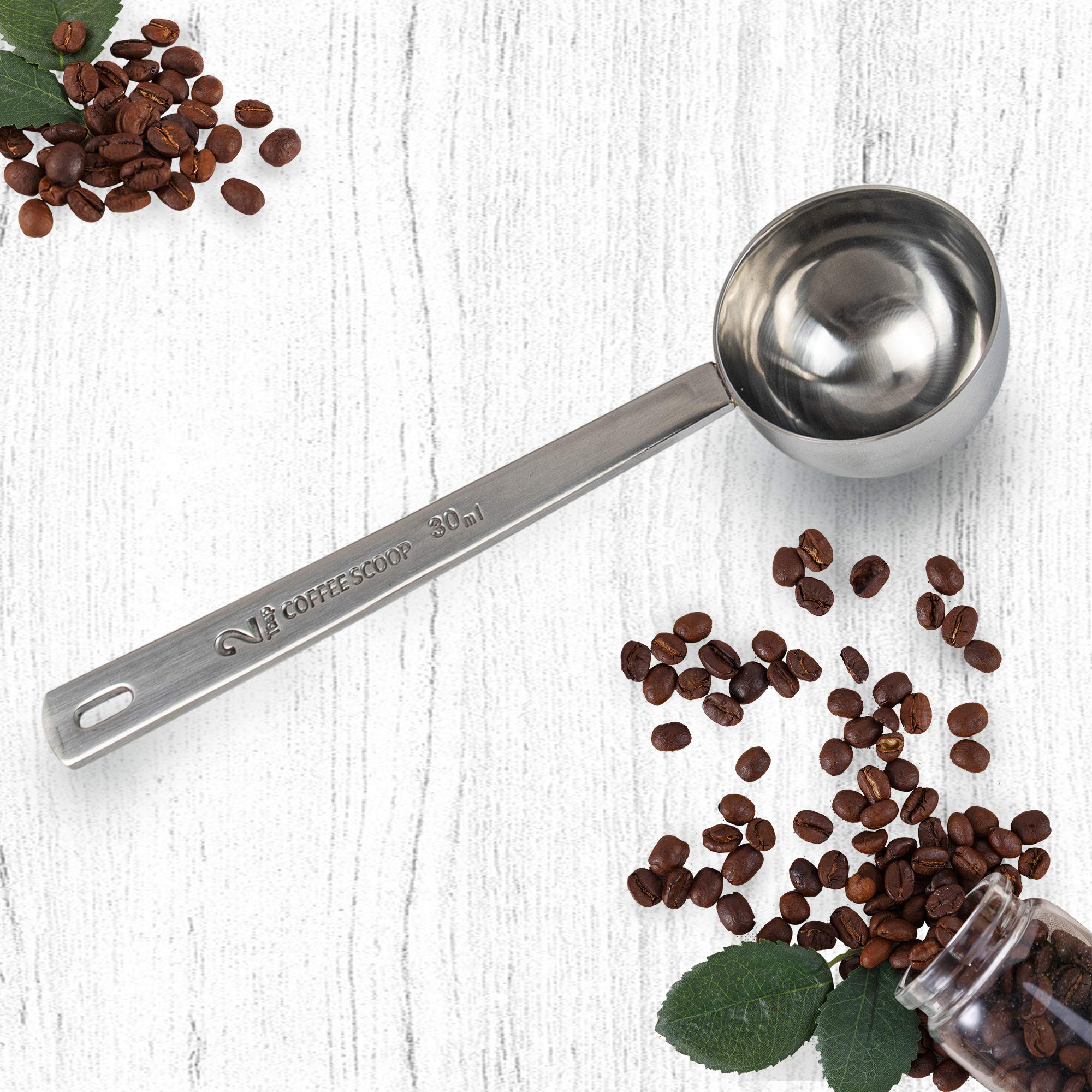 Framendino, 2 Pack Coffee Scoops Stainless Steel Measuring Spoon 2 Tablespoon With Long Handle For Tea Sugar Powder