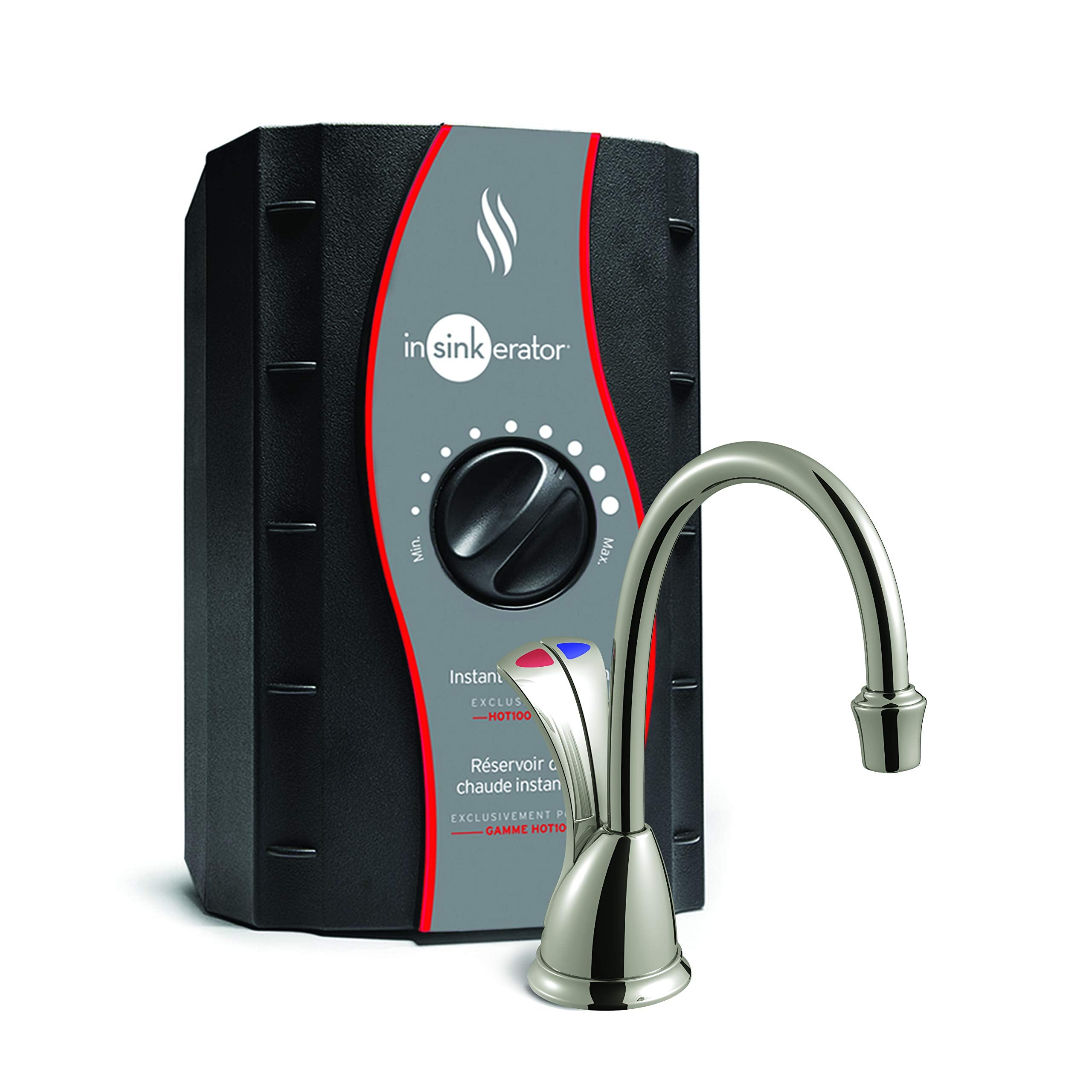Insinkerator Wave Instant Hot And Cold Water Dispenser System, Faucet & Tank, Satin Nickel, Hc-Wave-Sn