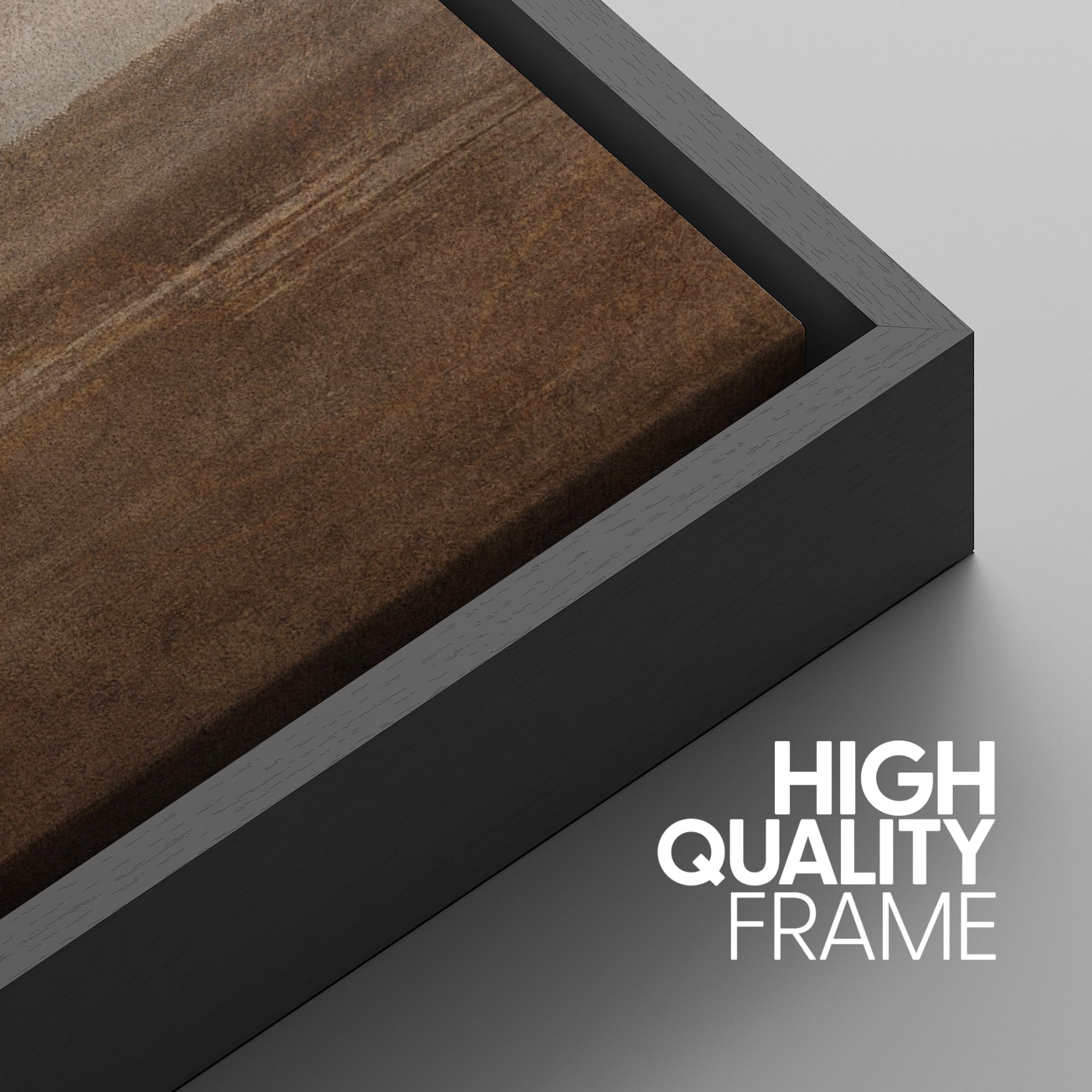 Signwin Framed Canvas Print Wall Art Abstract Hazy Landscape Modern Minimalist Beige And Brown Nature Wilderness Modern Art Cool