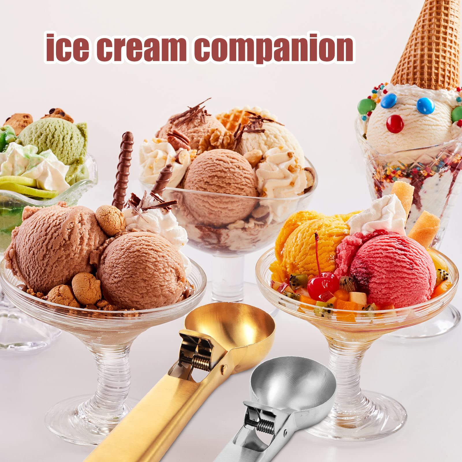 Skylety 3 Pcs Ice Cream Scoops With Trigger Multiple Size Ice Cream Scooper Stainless Steel Ice Cookie Scoop For Frozen Yogurt G