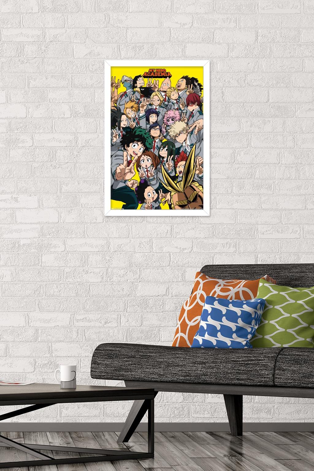 Trends International My Hero Academia - Selfie Wall Poster, 14.725'' X 22.375'', White Framed Version