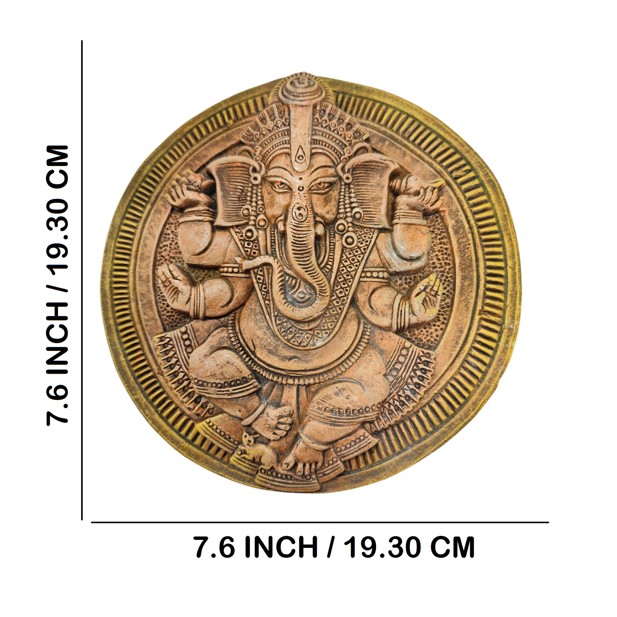 Haus Fabula Terracotta Clay Wall Hanging Lord Ganesha Idol Handmade Eco-Friendly For Home Decor/Diwali Festival/Religious Gift G