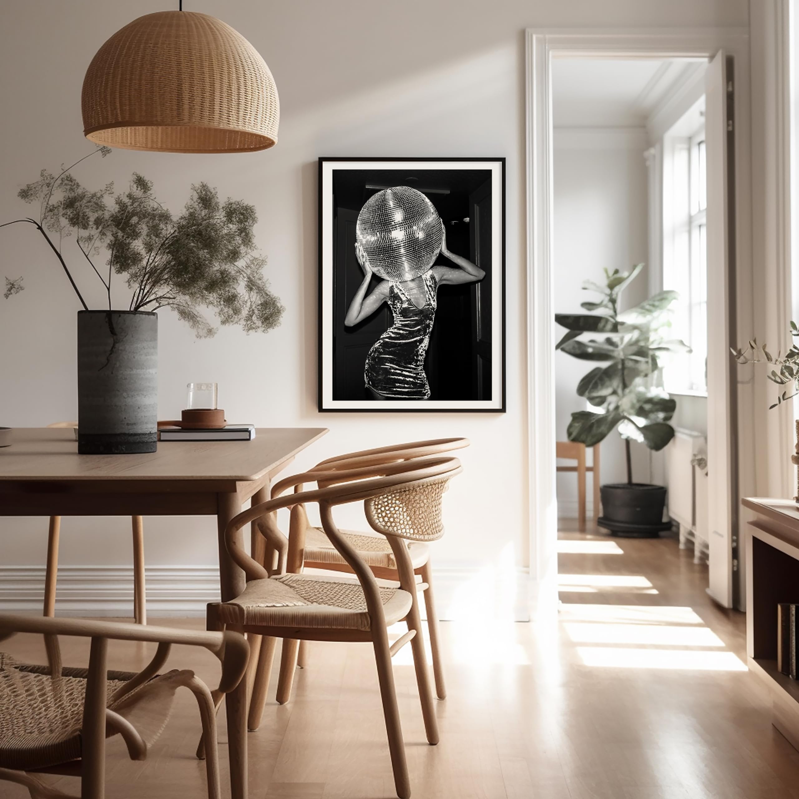 Poster Master Lady Disco Ball Poster - Fashion Print - Photography Art - Trendy Art - Gift For Men, Women & Bartender - Chic Dec