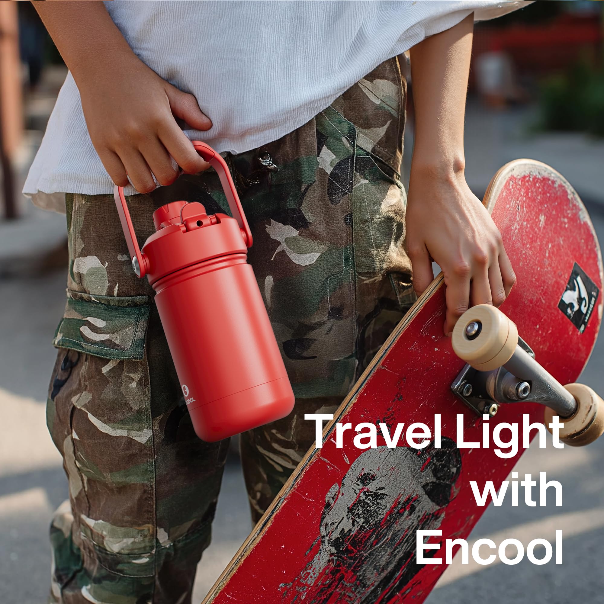 Kids Insulated Water Bottle with Straw - 12oz Stainless Steel Water Bottle with Dual Spouts, Leak-Proof, BPA-Free, Double Wall V