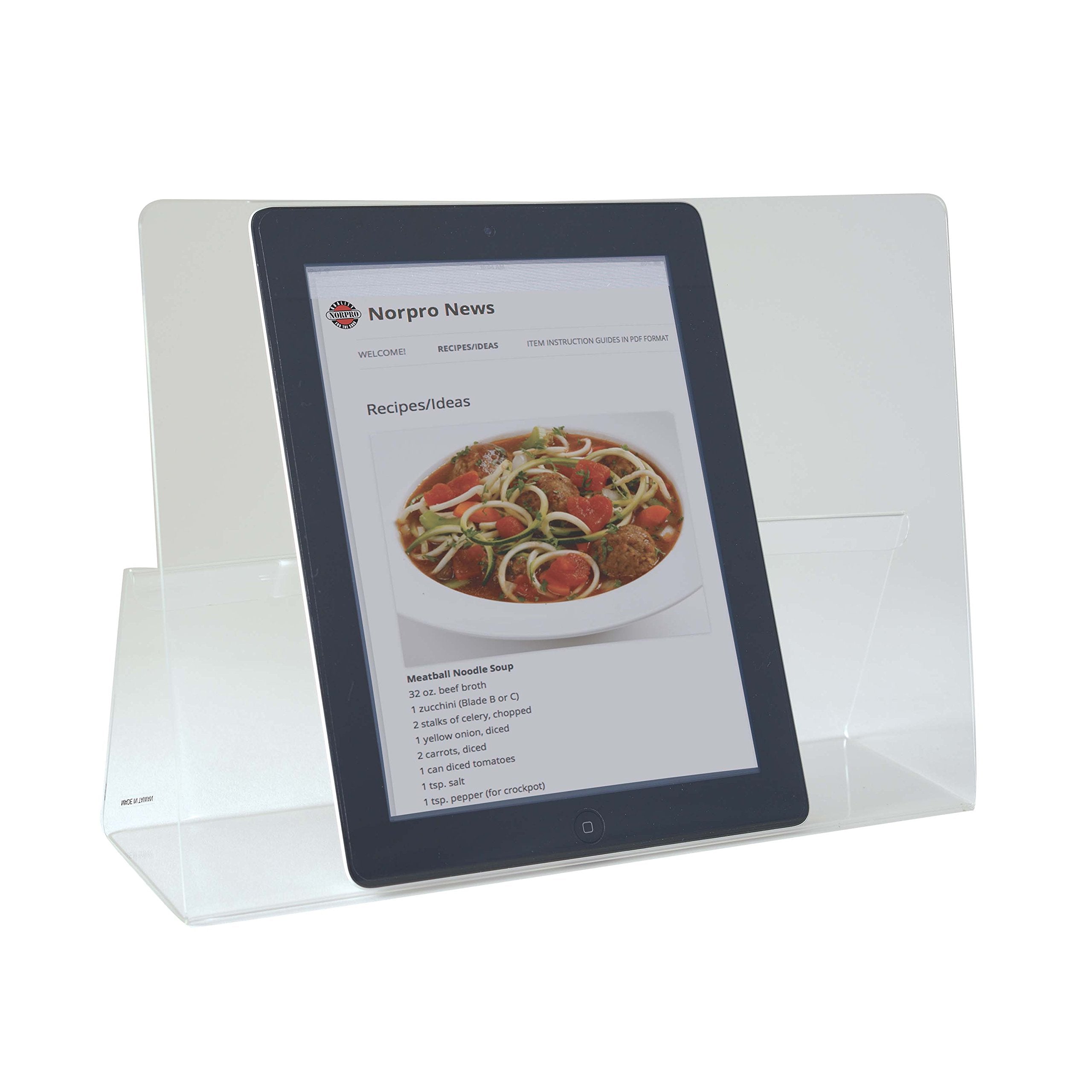 Norpro Acrylic Cookbook / Ipad / Tablet Holder, 9''D X 12.5''W X 3.25''H