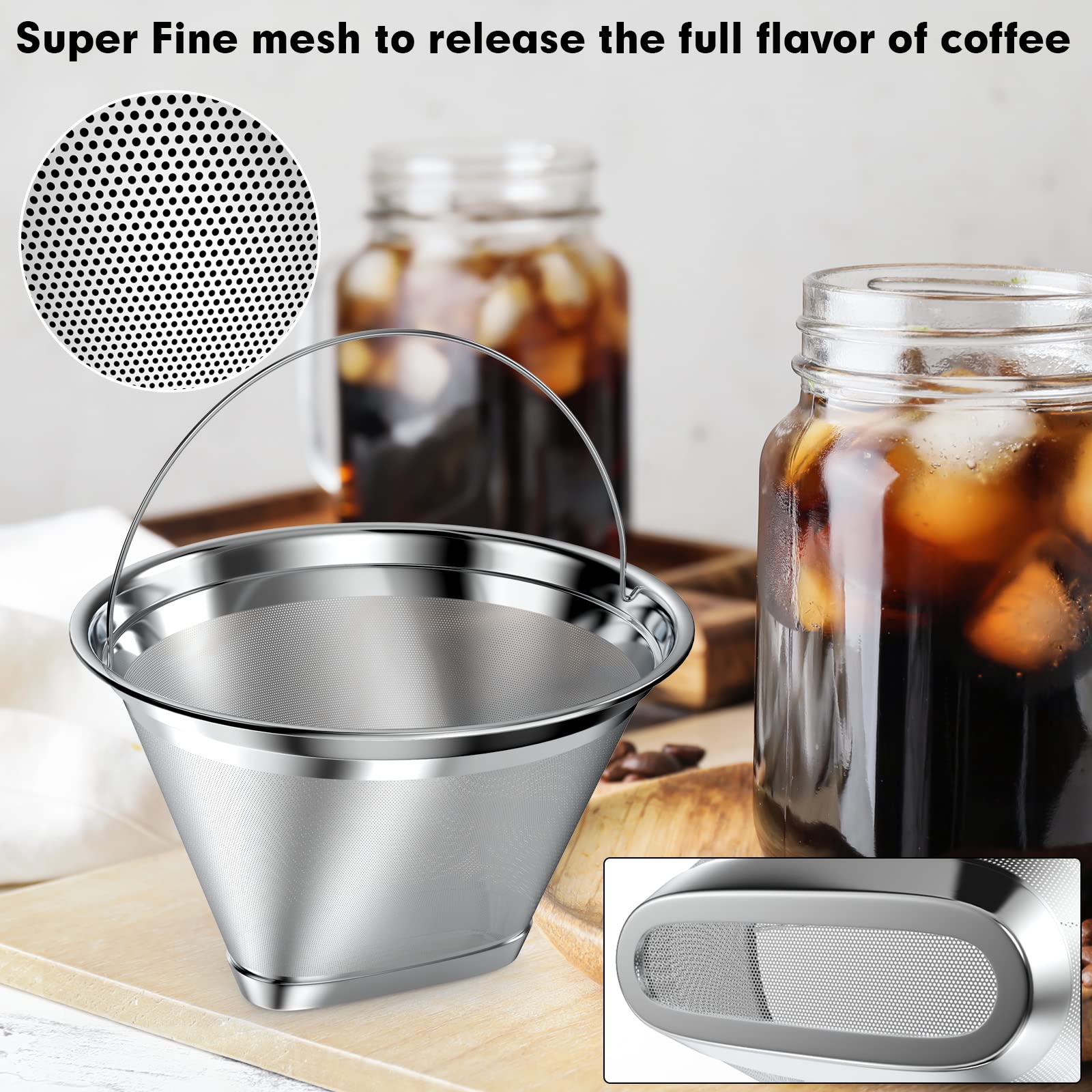 YEOSEN Stainless Steel Reusable Coffee Filter for Ninja Coffee Maker, Cone Model - Silver, 1 Coffee Filter