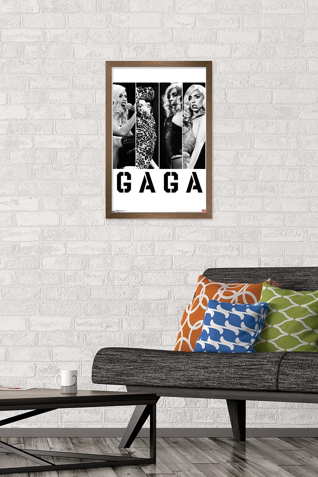 Trends International Lady Gaga - Photo Bars Wall Poster, 14.725'' X 22.375'', Bronze Framed Version