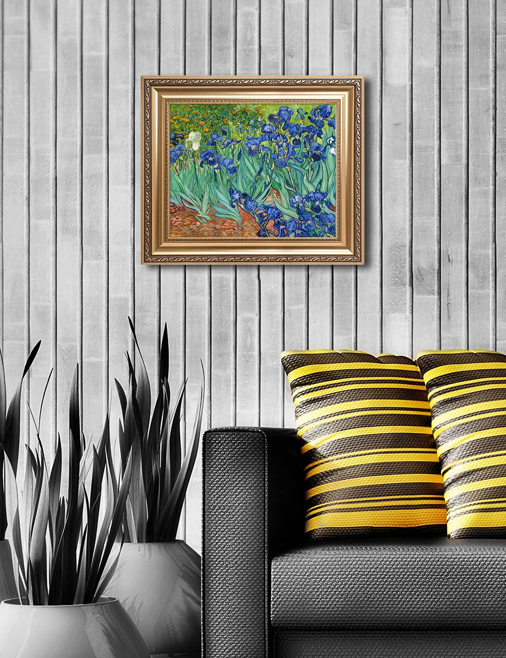 Decorarts - Irises In The Garden, Vincent Van Gogh Art Reproduction. Giclee Prints Match With Golden Framed For Wall Decor. Pict