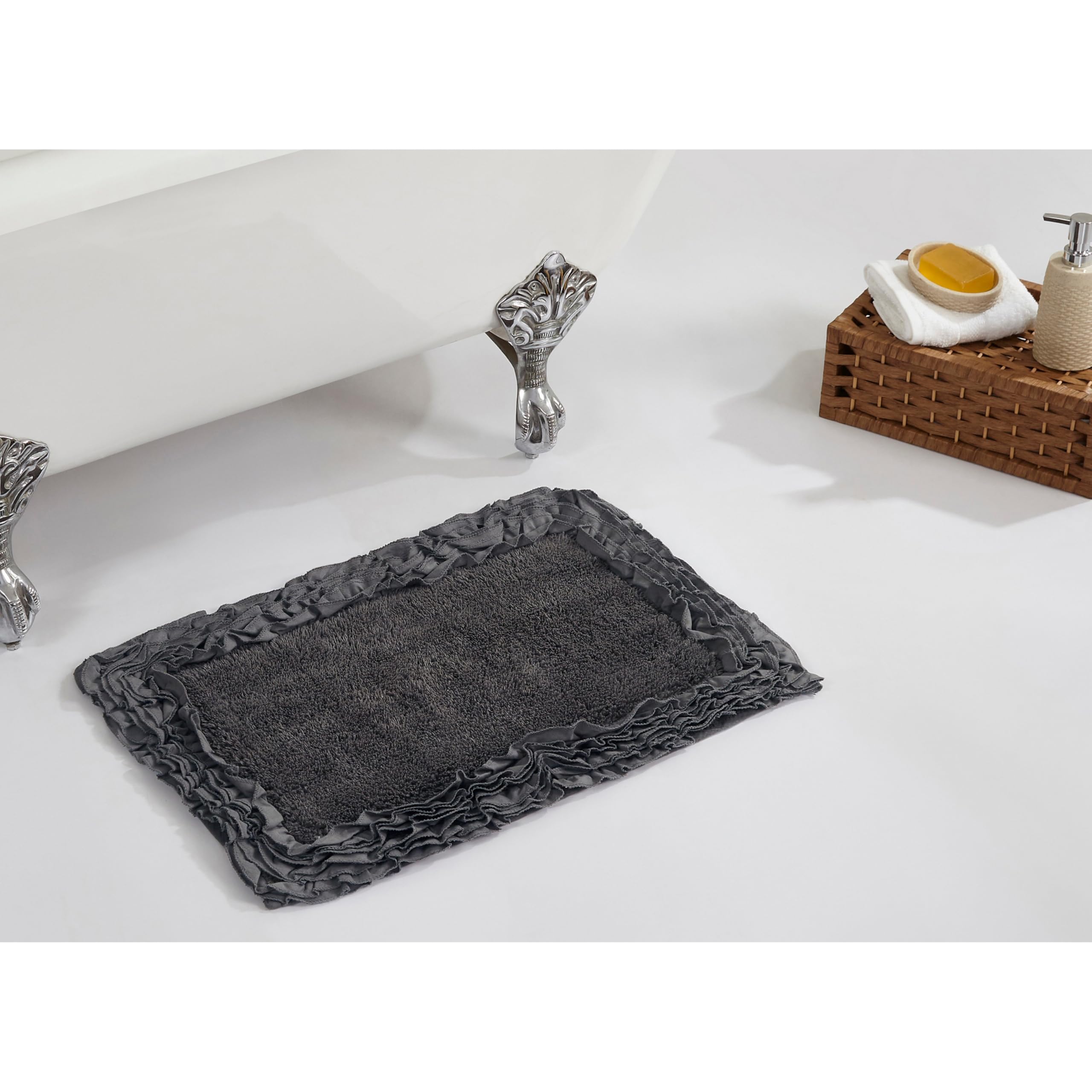 Better Trends Bathmat 100% Cotton Non-Slip Washable Rug Soft Tufted 24 x 40 Bath Mat Water Absorbent for Bathroom Floor Decor, T