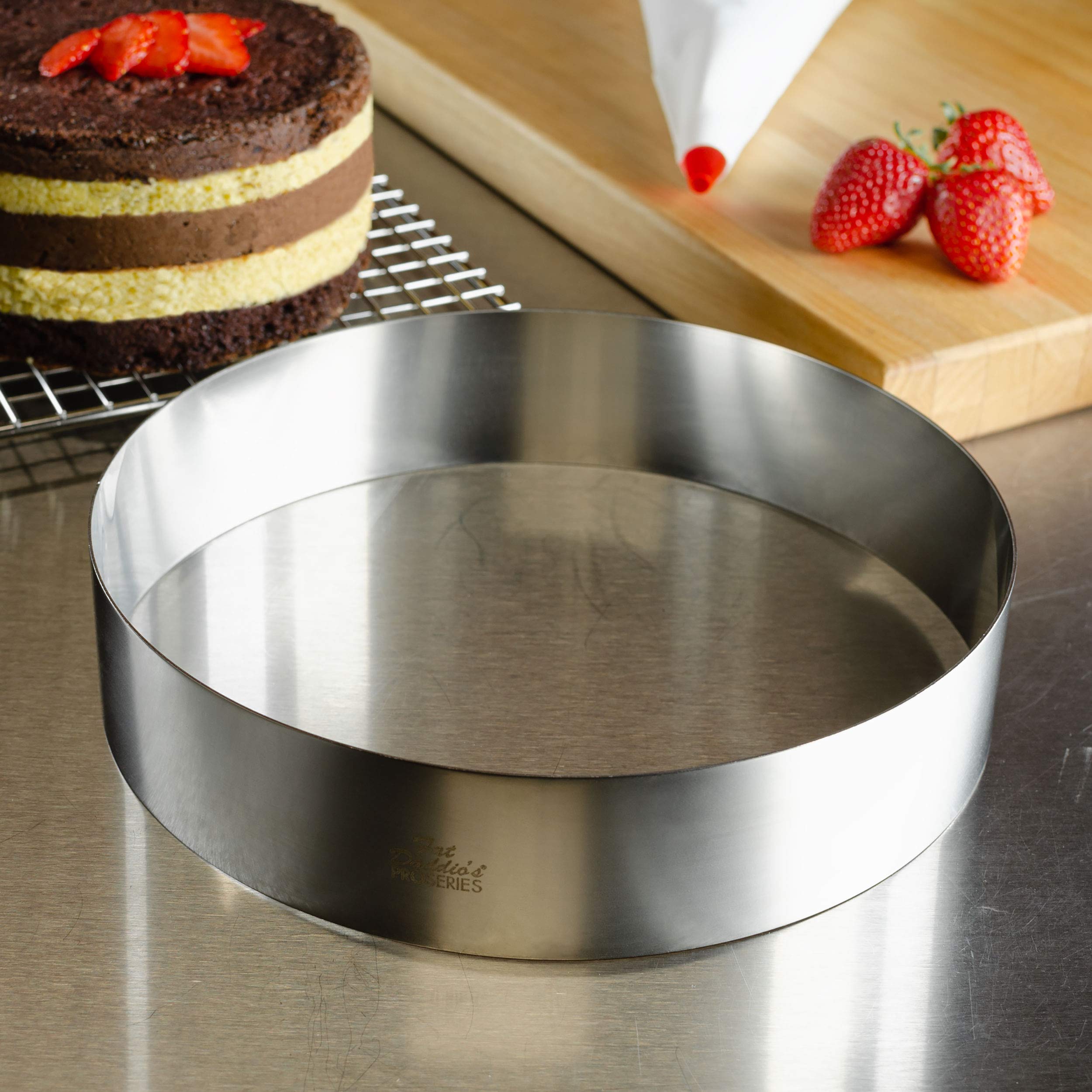 Fat Daddio'S Stainless Steel Round Cake & Pastry Ring, 10 X 2 Inch