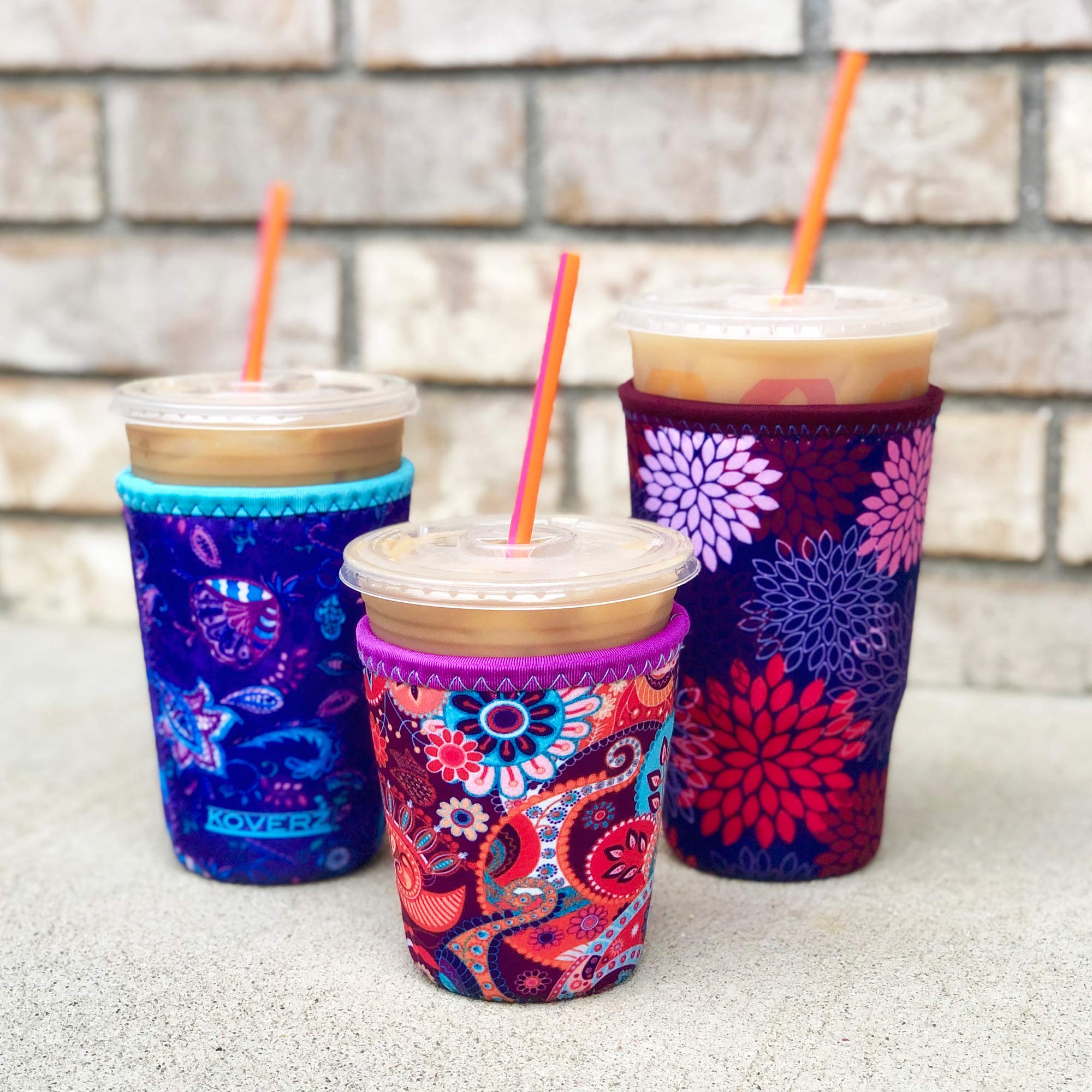 Koverz Neoprene Iced Coffee Sleeve - Large Tropics