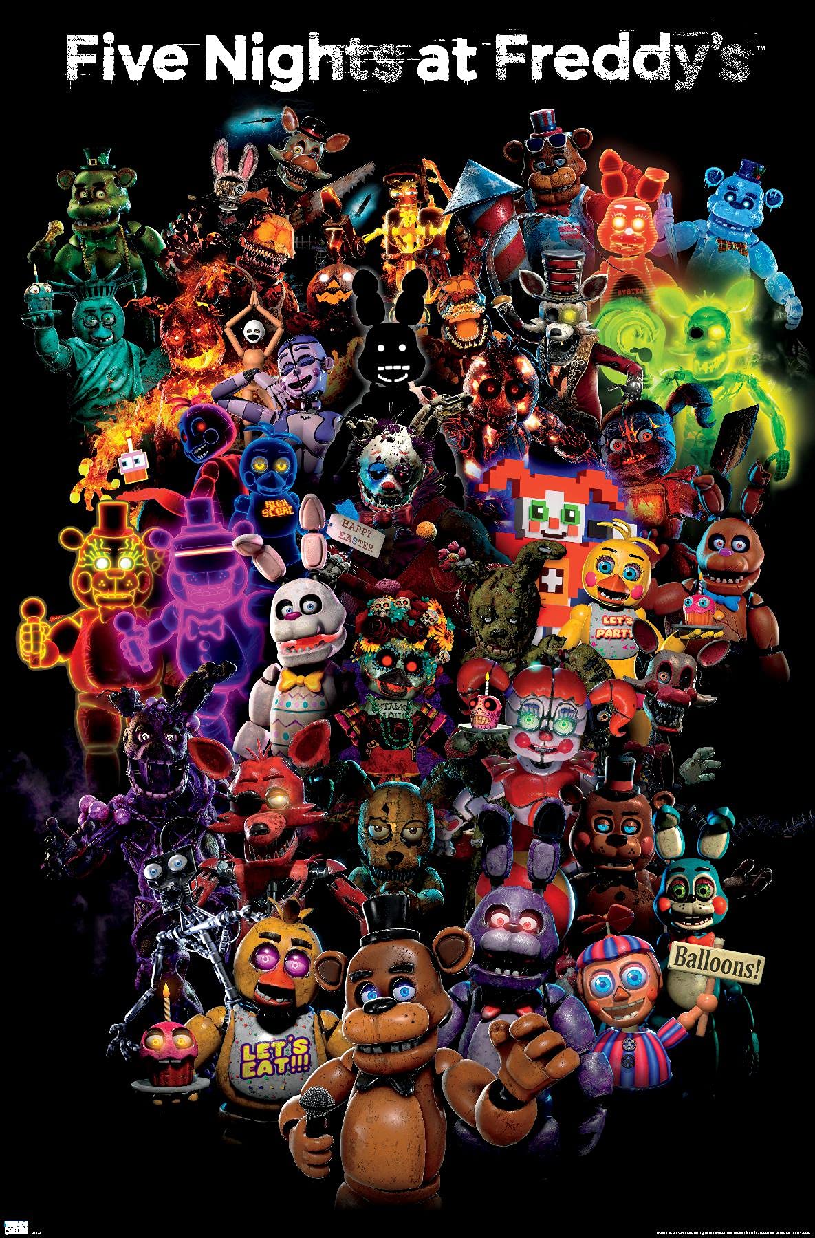 Trends International Five Nights At Freddy'S: Special Delivery-Collage Wall Poster, 22.375'' X 34'', Unframed Version, Bathroom