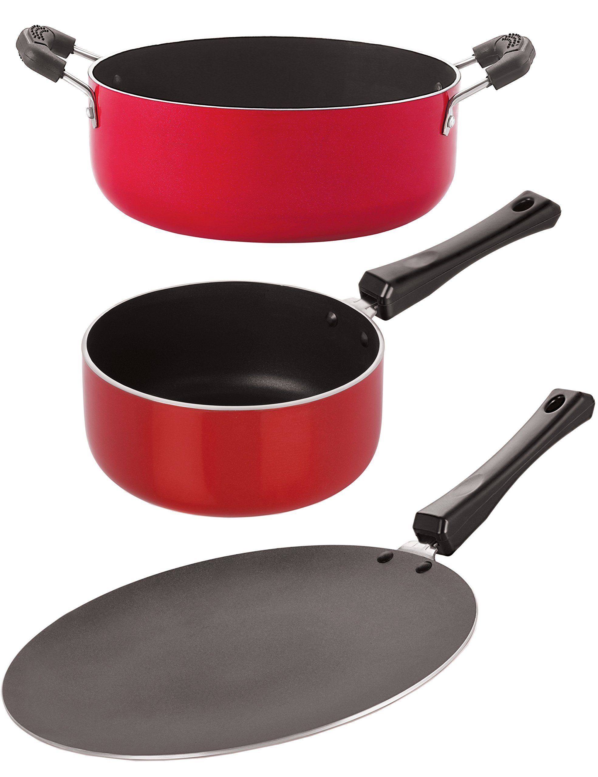 Nirlon Nonstick Heay Gauge Aluminium Cookware Combo Set