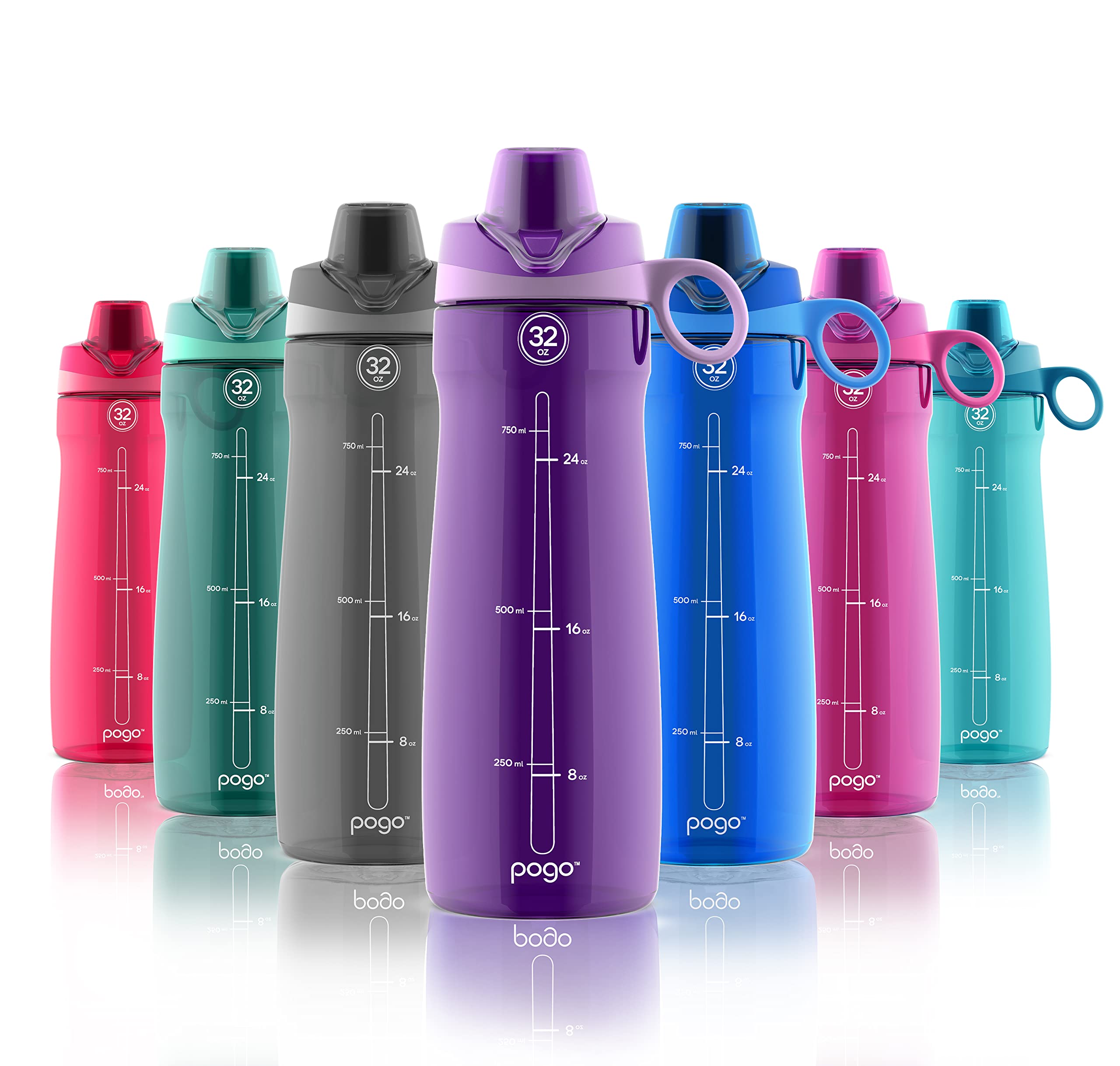 Pogo Bpa-Free Tritan Plastic Water Bottle With Chug Lid, 40 Oz, Purple