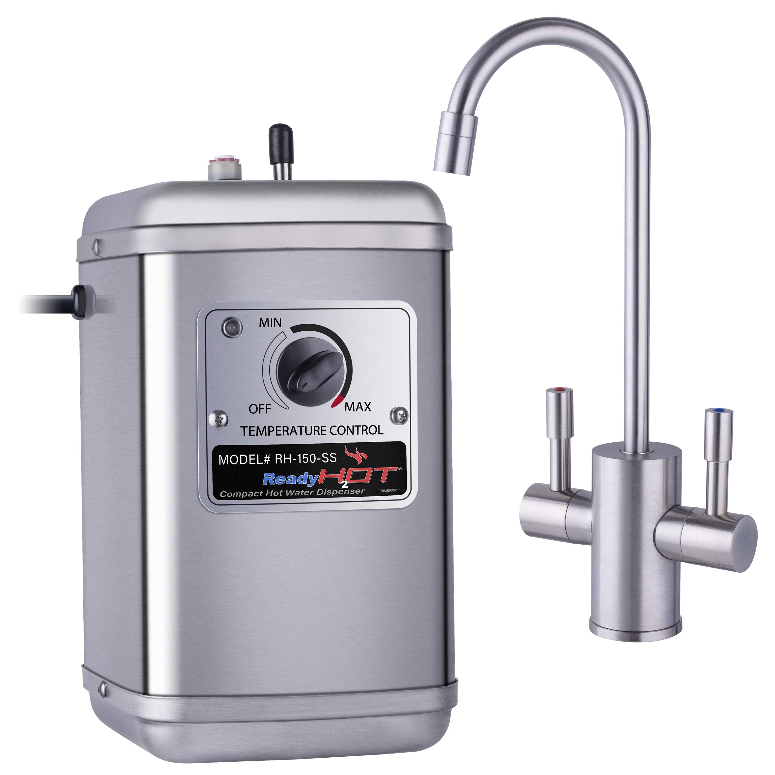 Ready Hot Compact Instant Hot Water Dispenser, Stainless Steel Tank, Wall Mounted, Adjustable Temperature Control, Includes Hot