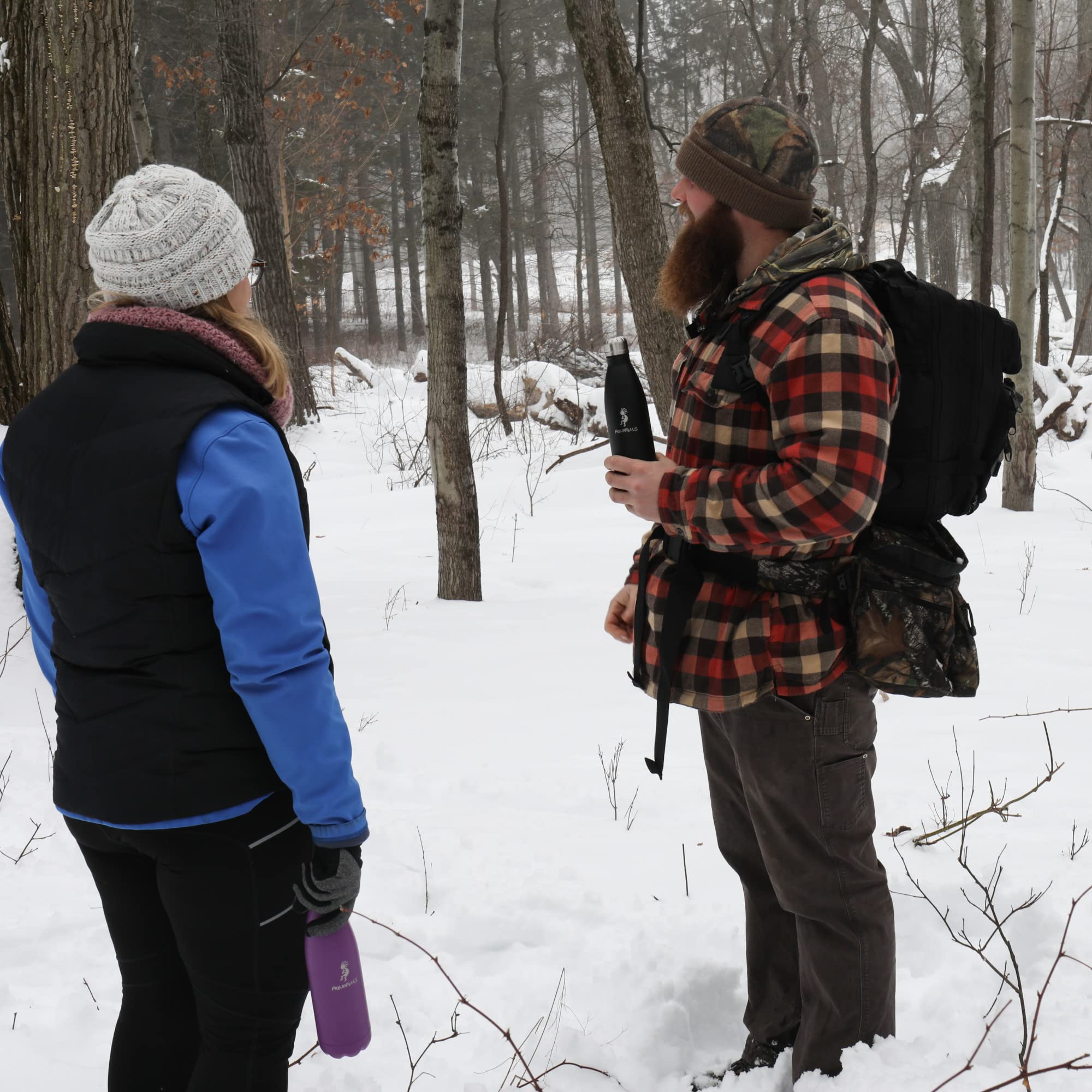 Aquapelli Vacuum Insulated Sport Bottle, 16 Ounces, Midnight Black