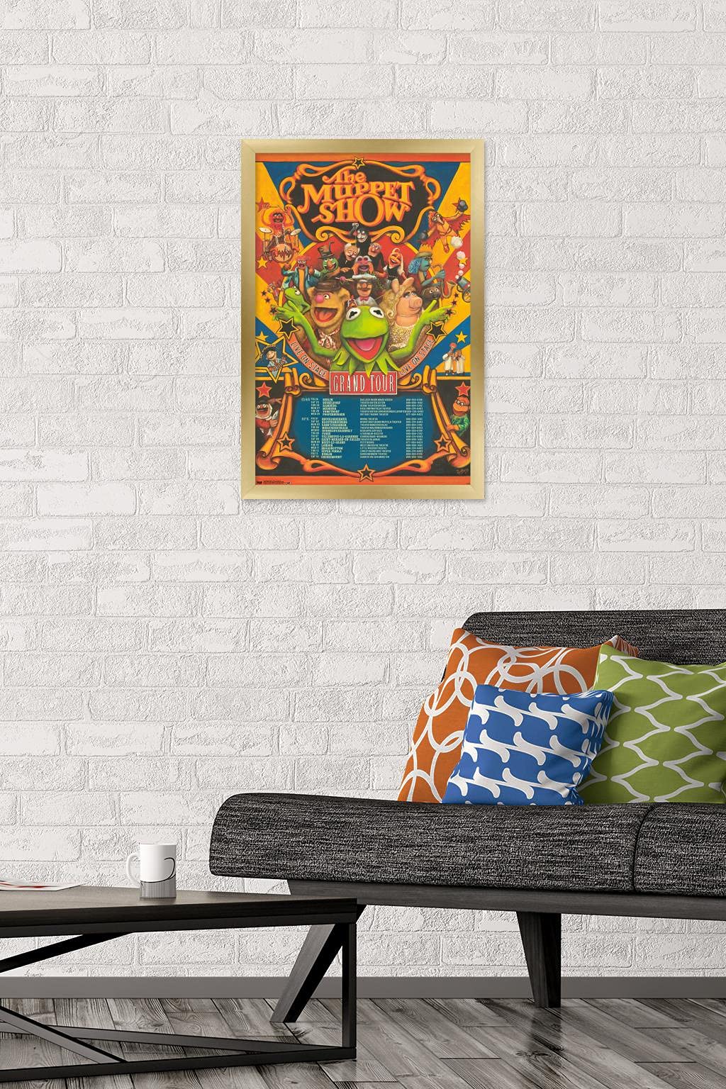 Trends International Disney The Muppets: Most Wanted - Grand Tour Wall Poster, 14.725'' X 22.375'', Gold Framed Version