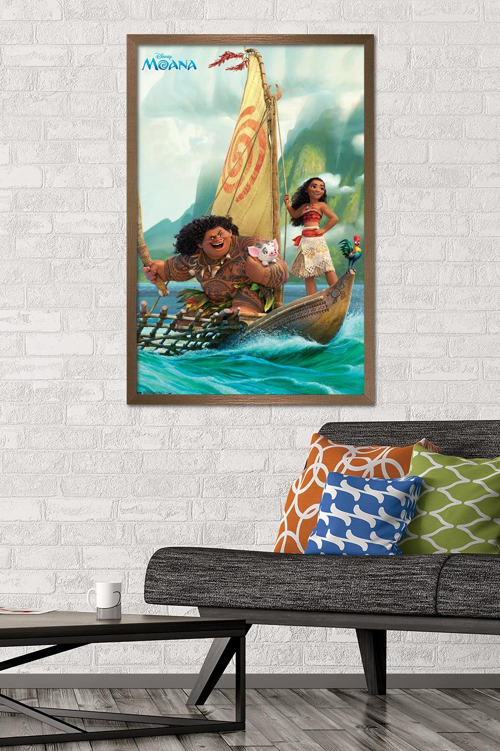 Trends International Disney Moana - Group Wall Poster, 22.37'' X 34.00'', Bronze Framed Version