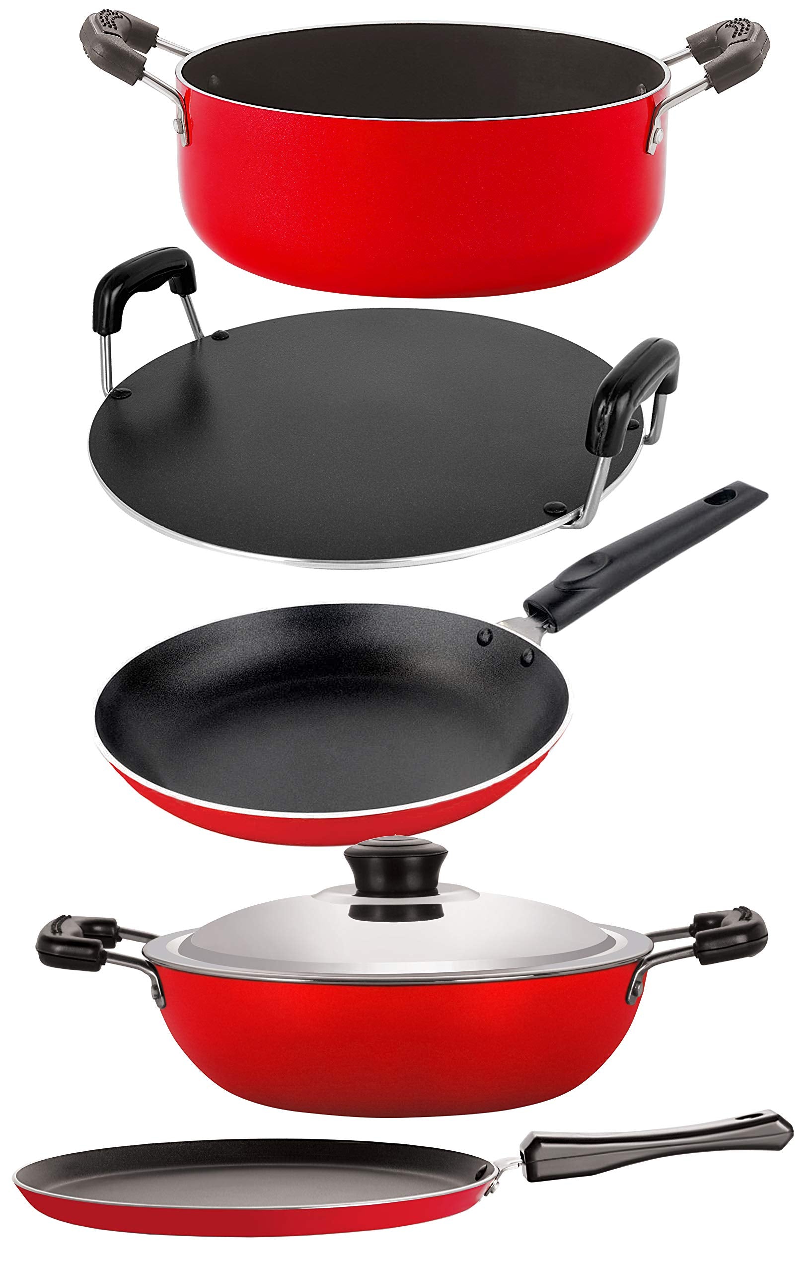 Nirlon NonStick 5 Piece Spiral Bottom Heat Resistance Cookware Combo Set Offer