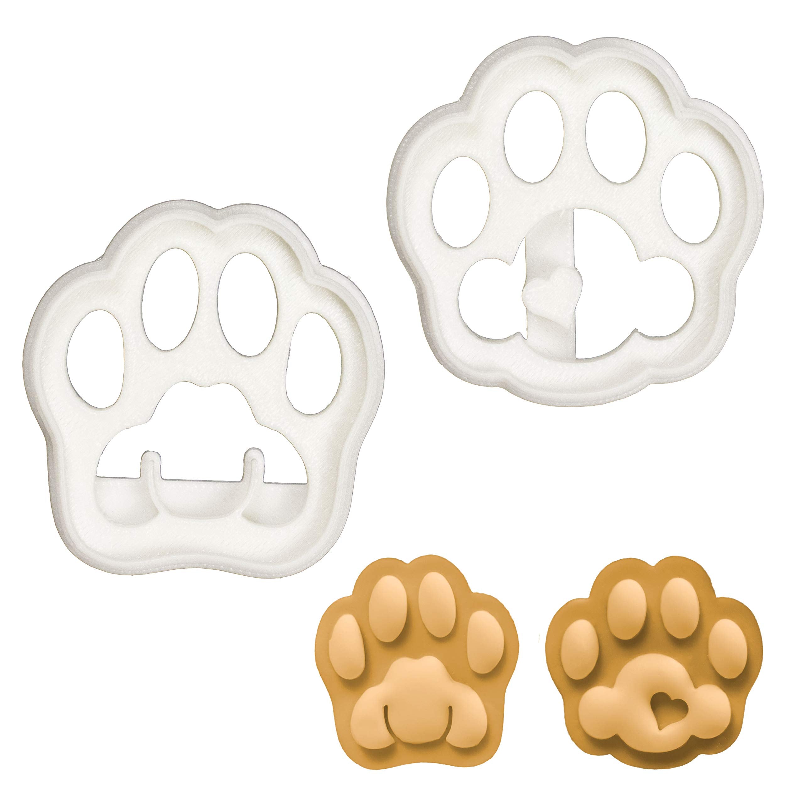 Set Of 2 Kitty Paw Cookie Cutters (Designs: Cute And Realistic), 2 Pieces - Bakerlogy