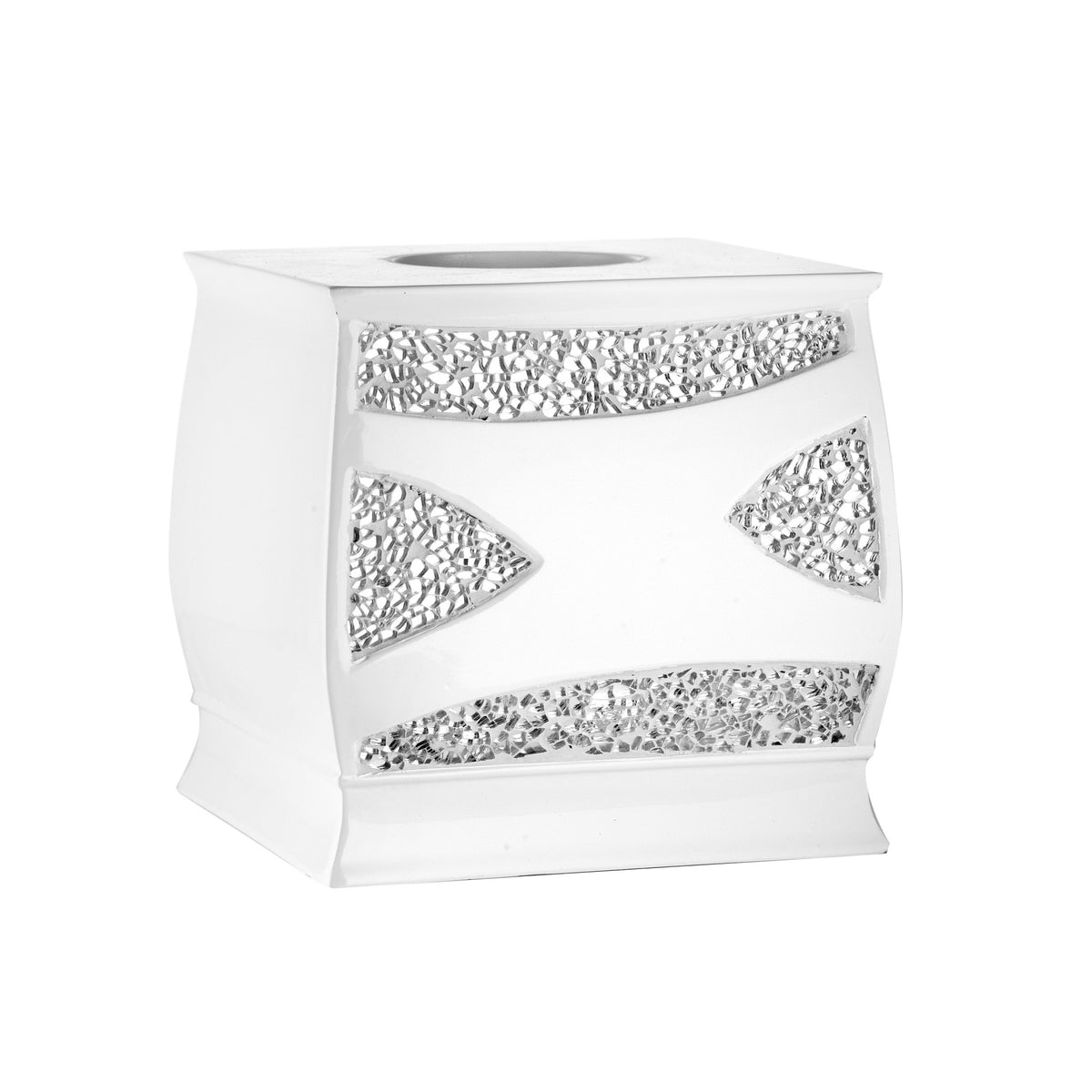 Zahari Home Sinatra Tissue Box Cover Square Tissue Holder For Bathroom Bedroom Living Room, White