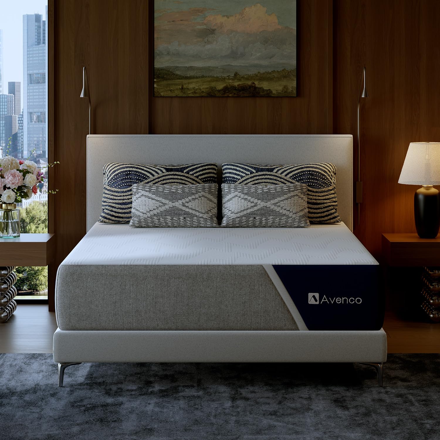 Avenco 14 Inch Queen Mattress with Open-Cell Foam for Breathable Comfort, Gel Memory Foam Queen Size Mattresses with Removable C