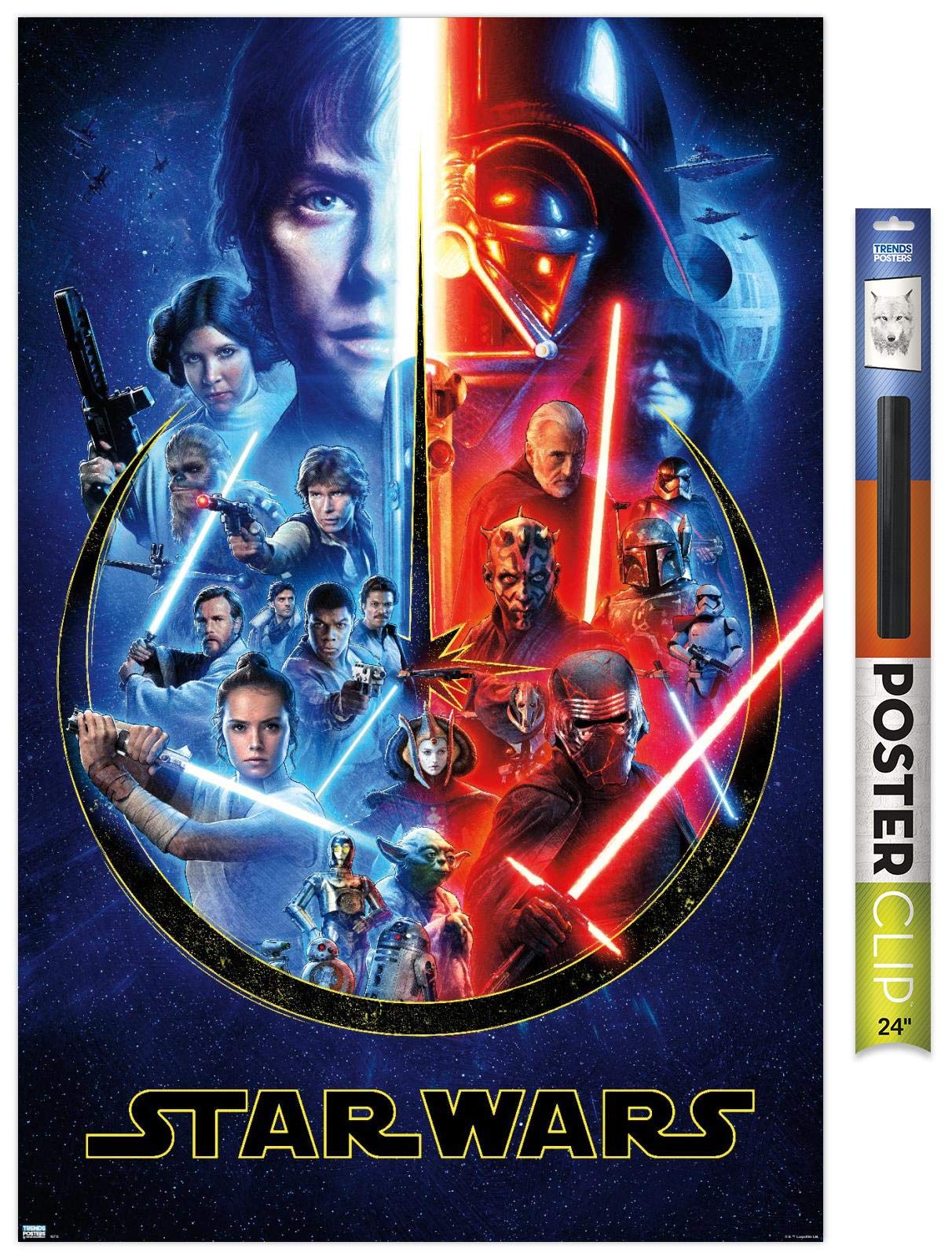 Trends International Star Wars - Skywalker Saga Wall Poster, 22.375'' X 34'', Premium Poster & Clip Bundle