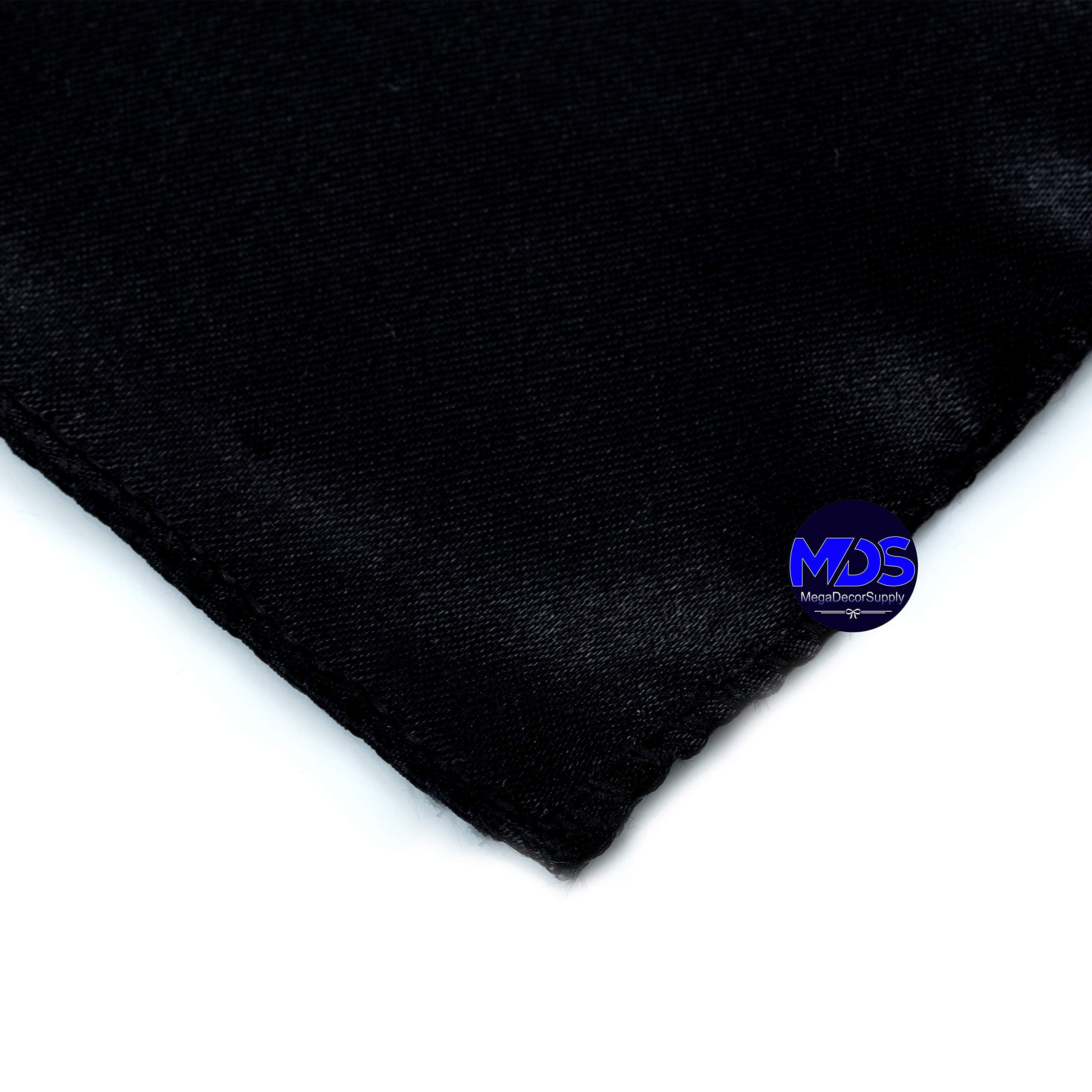 Mds Pack Of 25 Wedding Satin 12''X 12'' Square Dinner Napkin Or Handkerchief For Wedding Banquet Decoration - Black