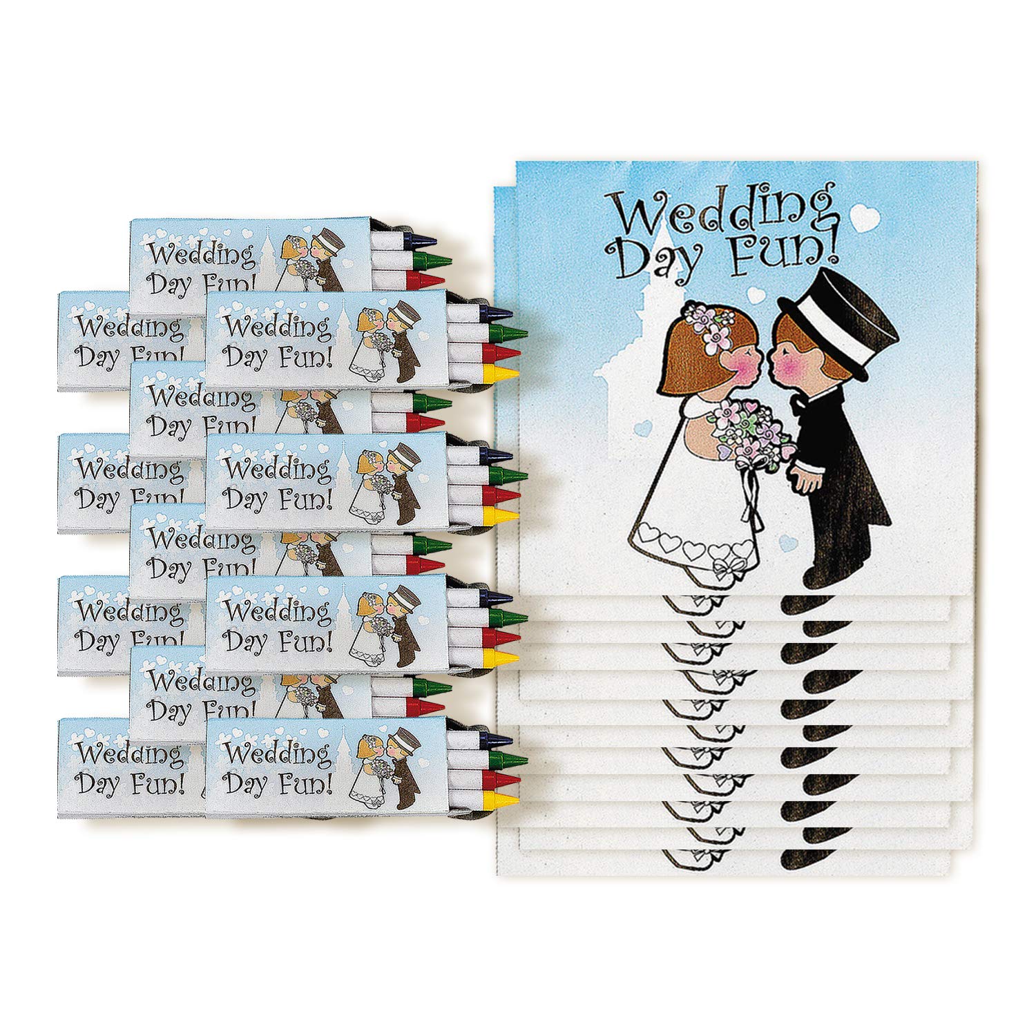 Fun Express Children'S Wedding Coloring Books - Set Of 12 Activity Pads, Crayons Included - Wedding Favors For Kids