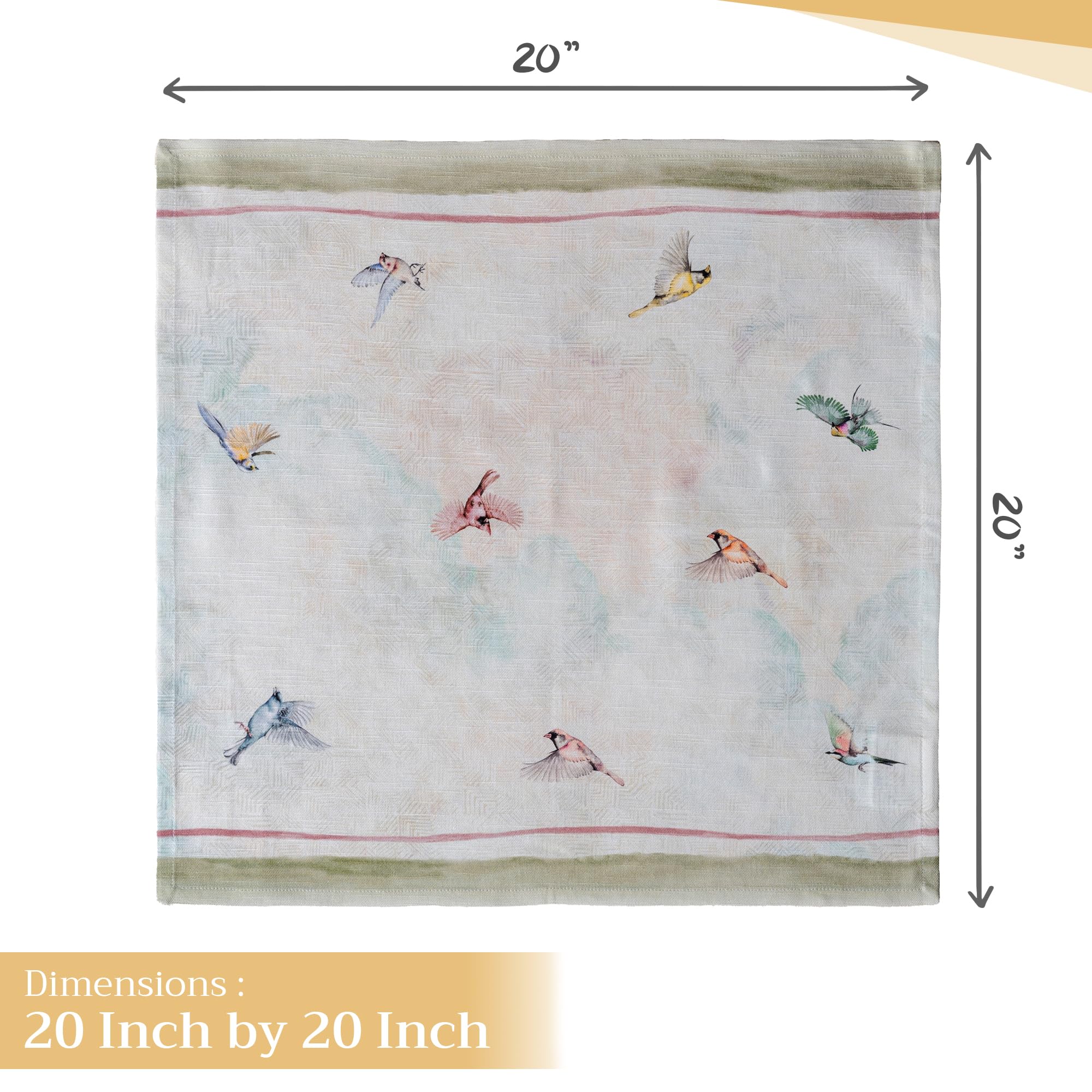 Maison D Hermine Napkin 100% Cotton 20Inch X 20Inch Decorative Washable Cloth Napkins Table Napkin For Gifts, Dining, Kitchen, P