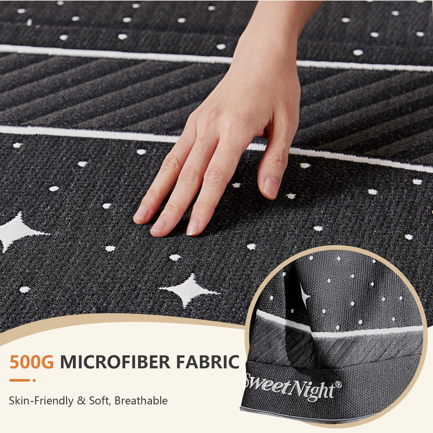 Sweetnight Tri-Fold Mattress - 4 Inch Dual-Layer Foam Folding Mattress | Removable & Washable 500G Superfine Fiber Cover | Suita
