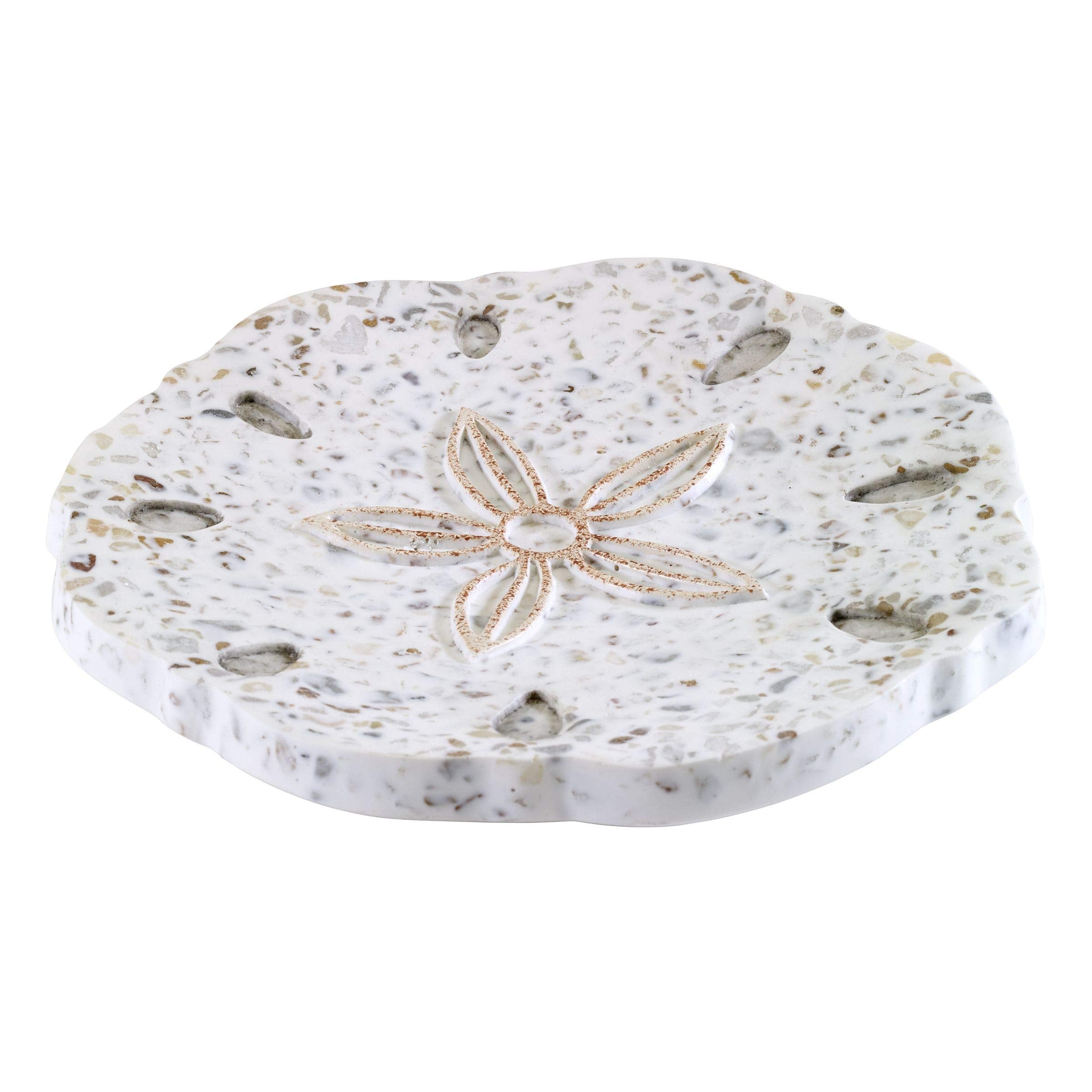 Avanti Linens Soap Dish Countertop Bathroom Accessories, (Coastal Terrazo)