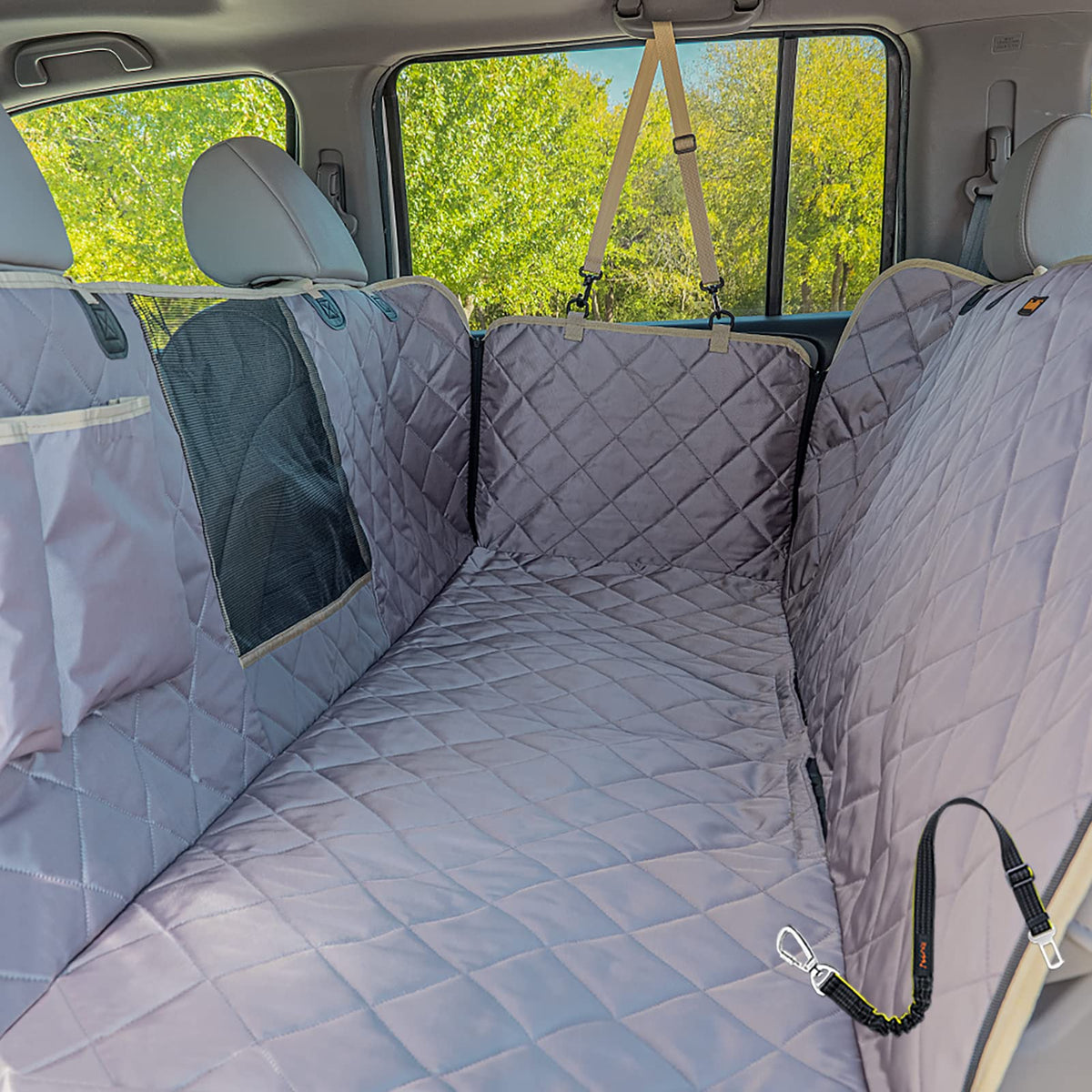Ibuddy Dog Car Seat Covers, Waterproof Dog Seat Cover For Back Seat With Mesh Window,Stain Resistant Dog Car Hammock, Nonslip Ca