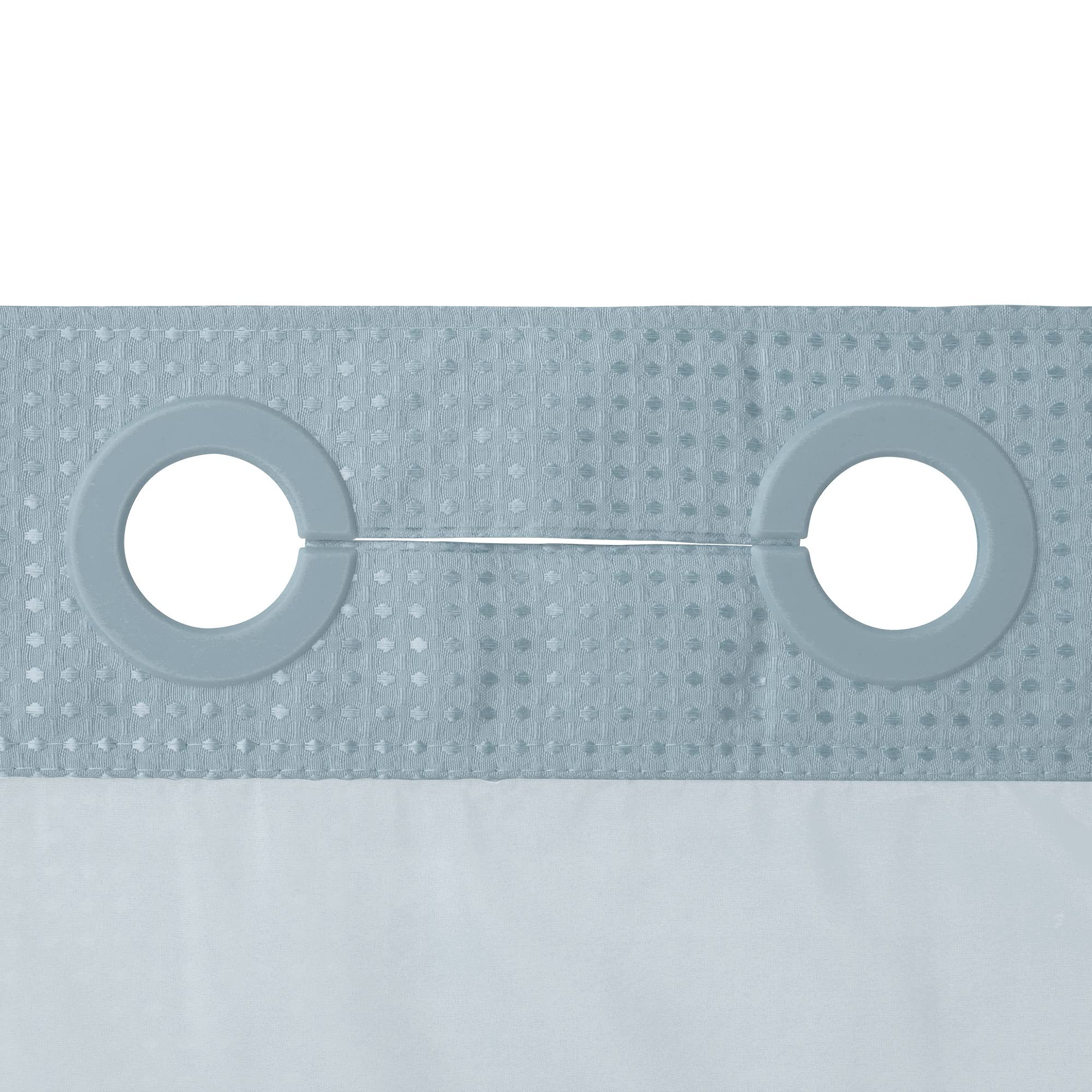 No Hooks Required Waffle Weave Shower Curtain With Snap In Liner - 71W X 74H,Hotel Grade,Spa Like Bath Curtain,Blue