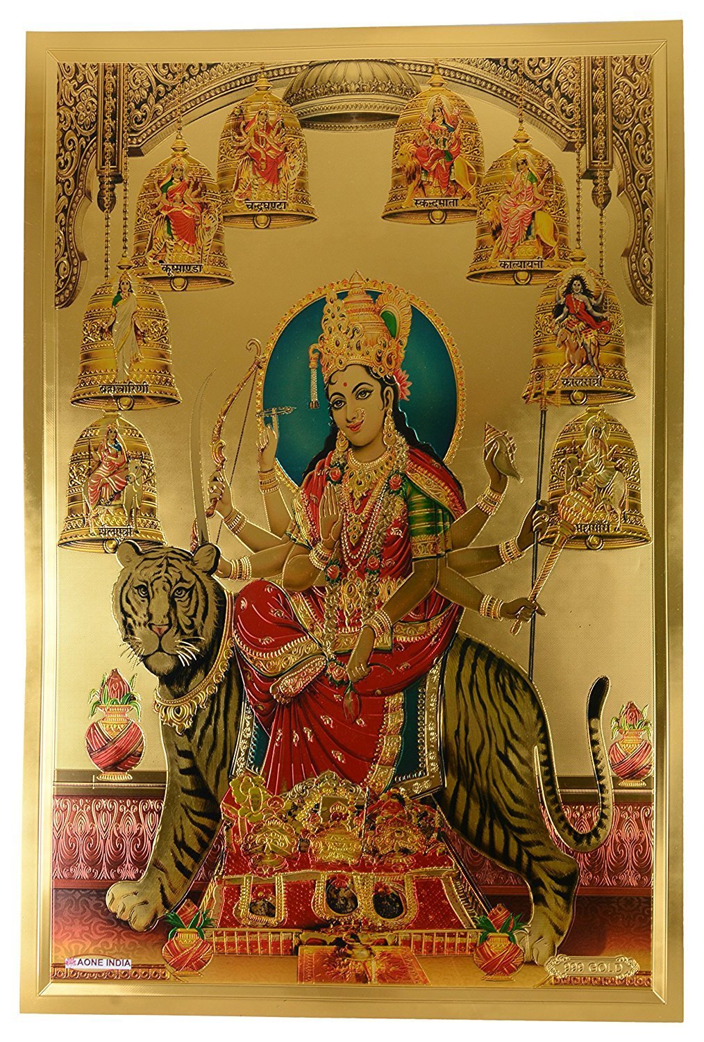 Dattatreya Maa Durga Ji Poster (Gold Foil, 30 Cm X 0.5 Cm X 45 Cm)