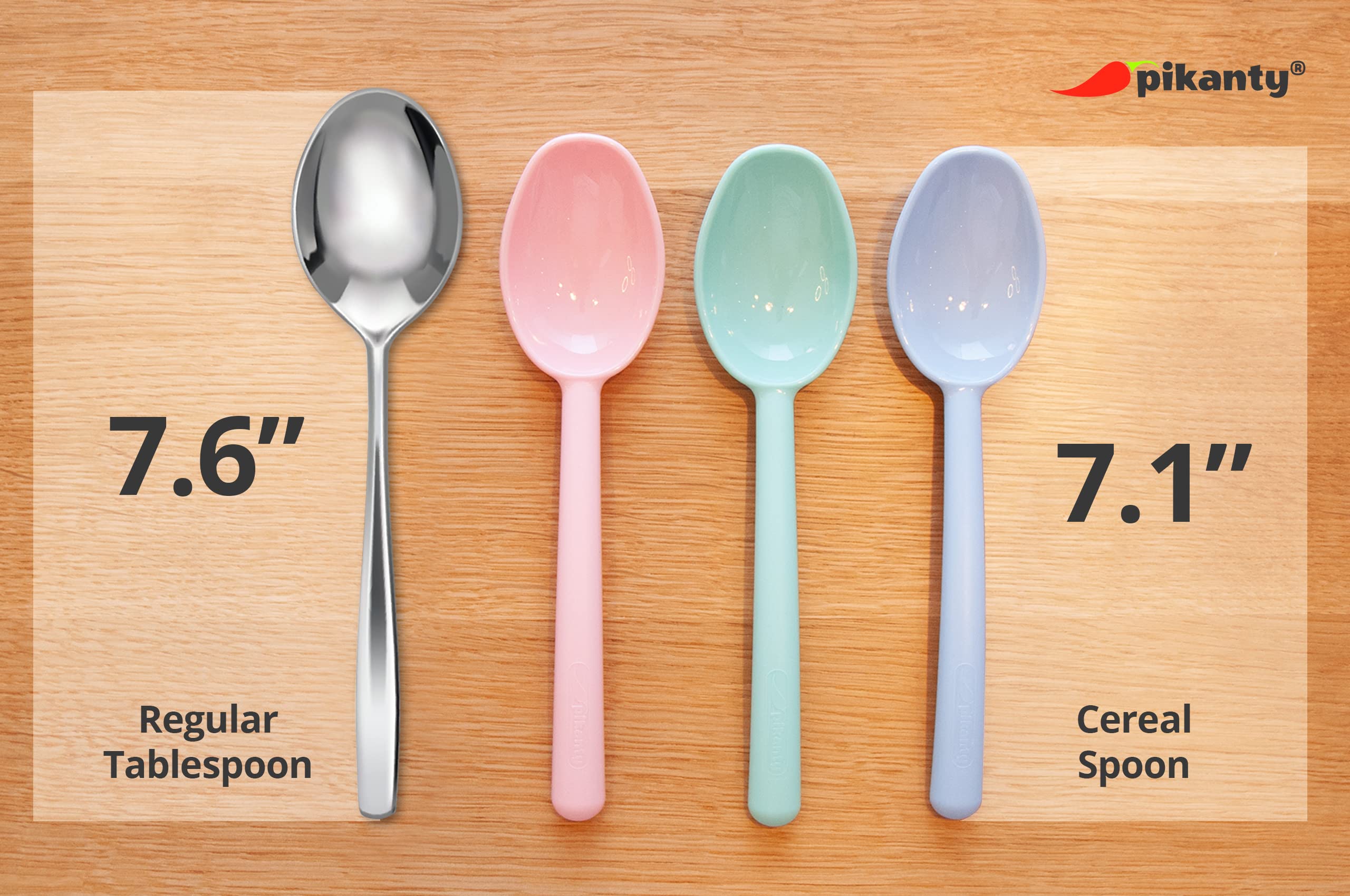 Pikanty - Plastic Spoon Portable Cereal, Soup, Porridge, Spoons Reusable Dinner Scoops For Home Kitchen Buffet Restaurant Flatwa
