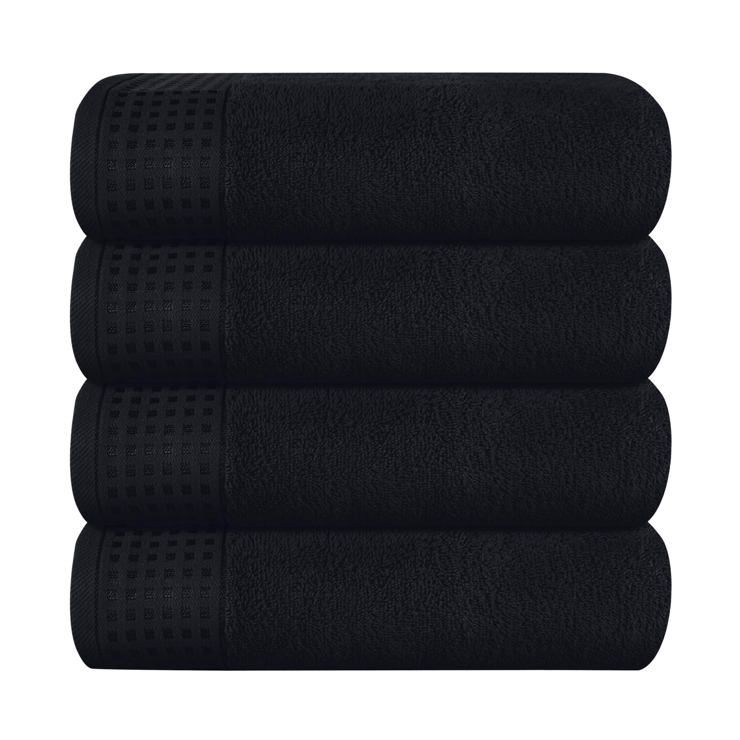 GLAMBURG Ultra Soft 4 Pack Oversized Bath Towel Set 27x54 inches, 100% Cotton Bath Towels, Highly Absorbant Compact Quickdry & L